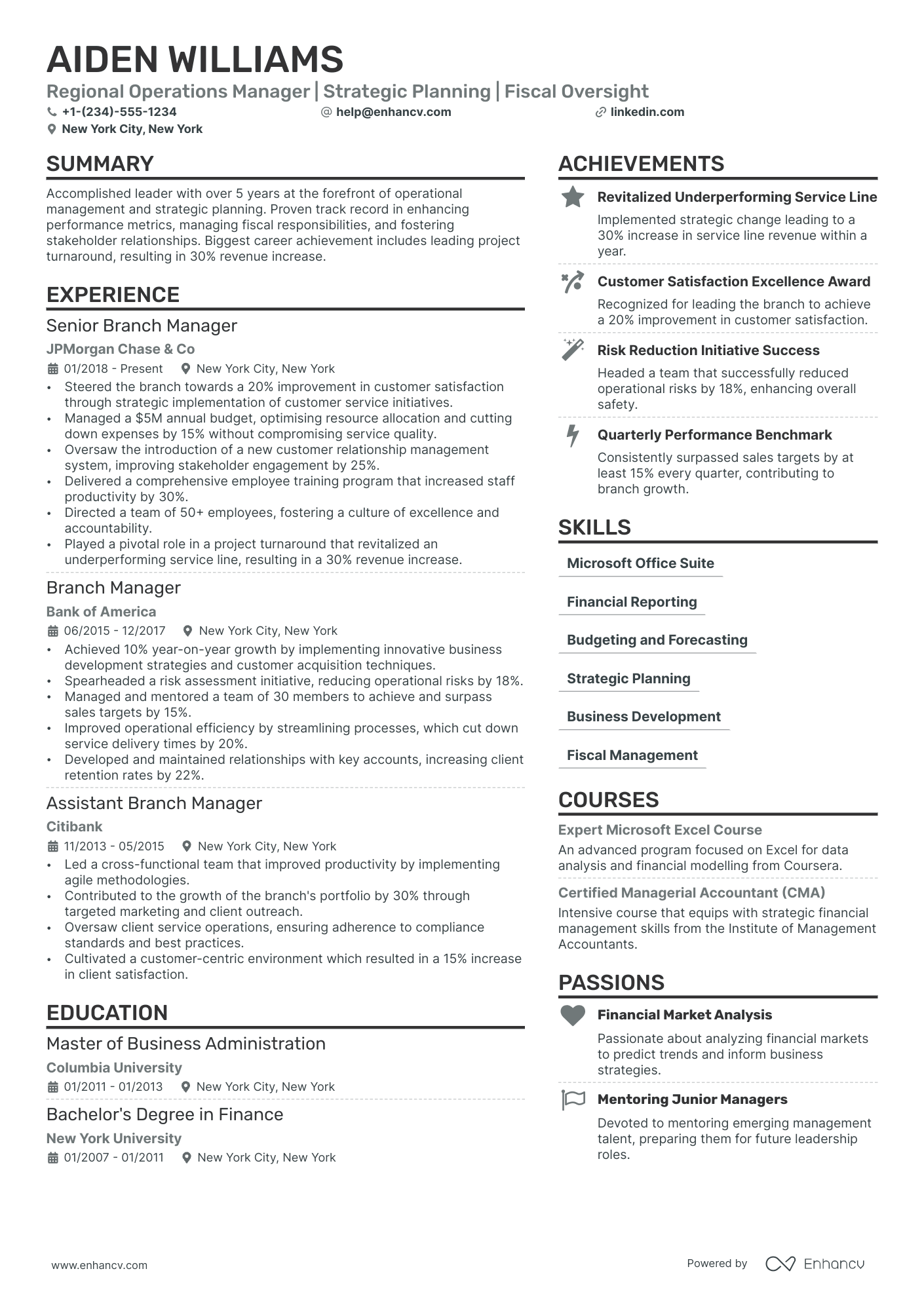 Regional Director Resume Example