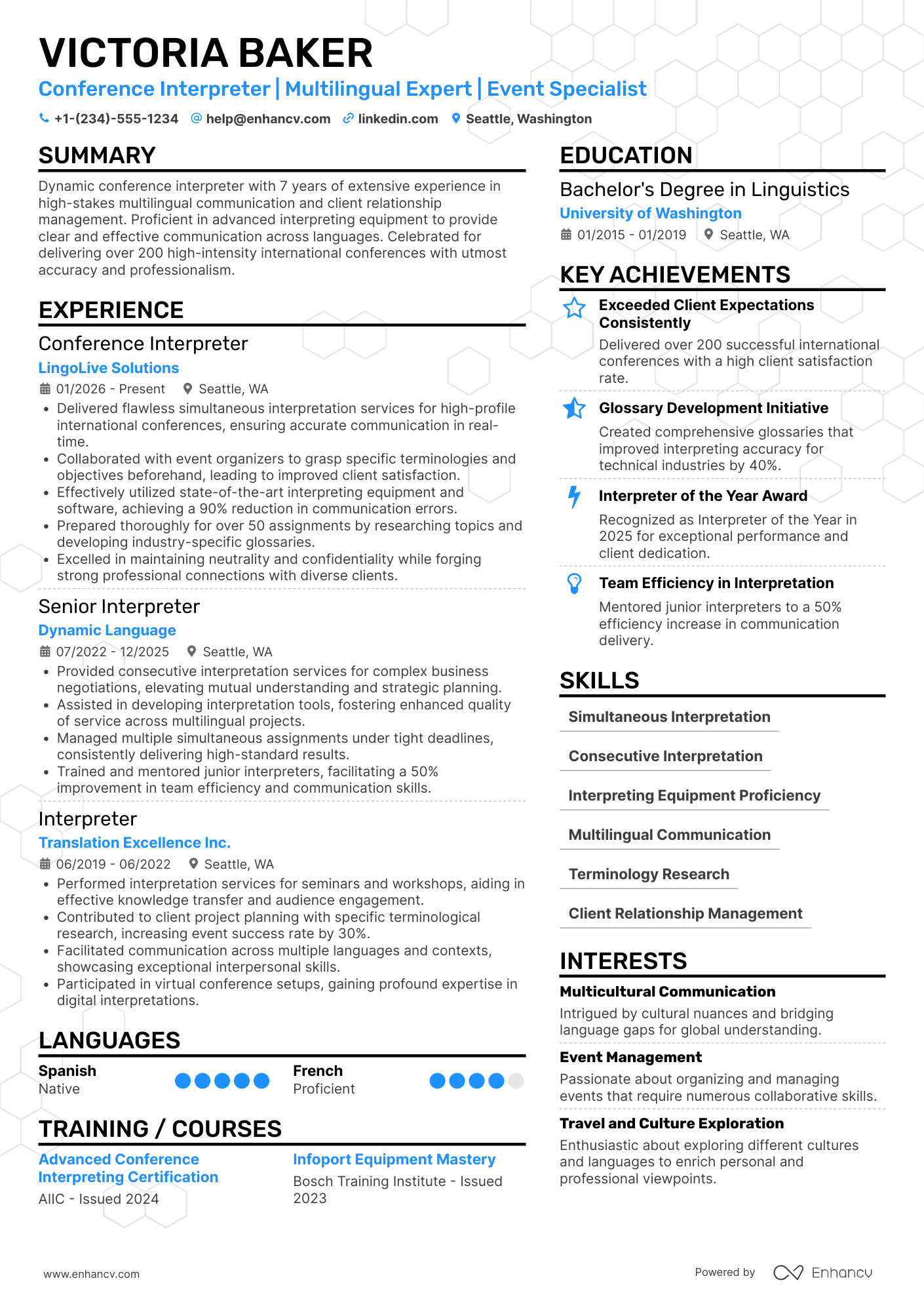 Conference Interpreter Resume Example