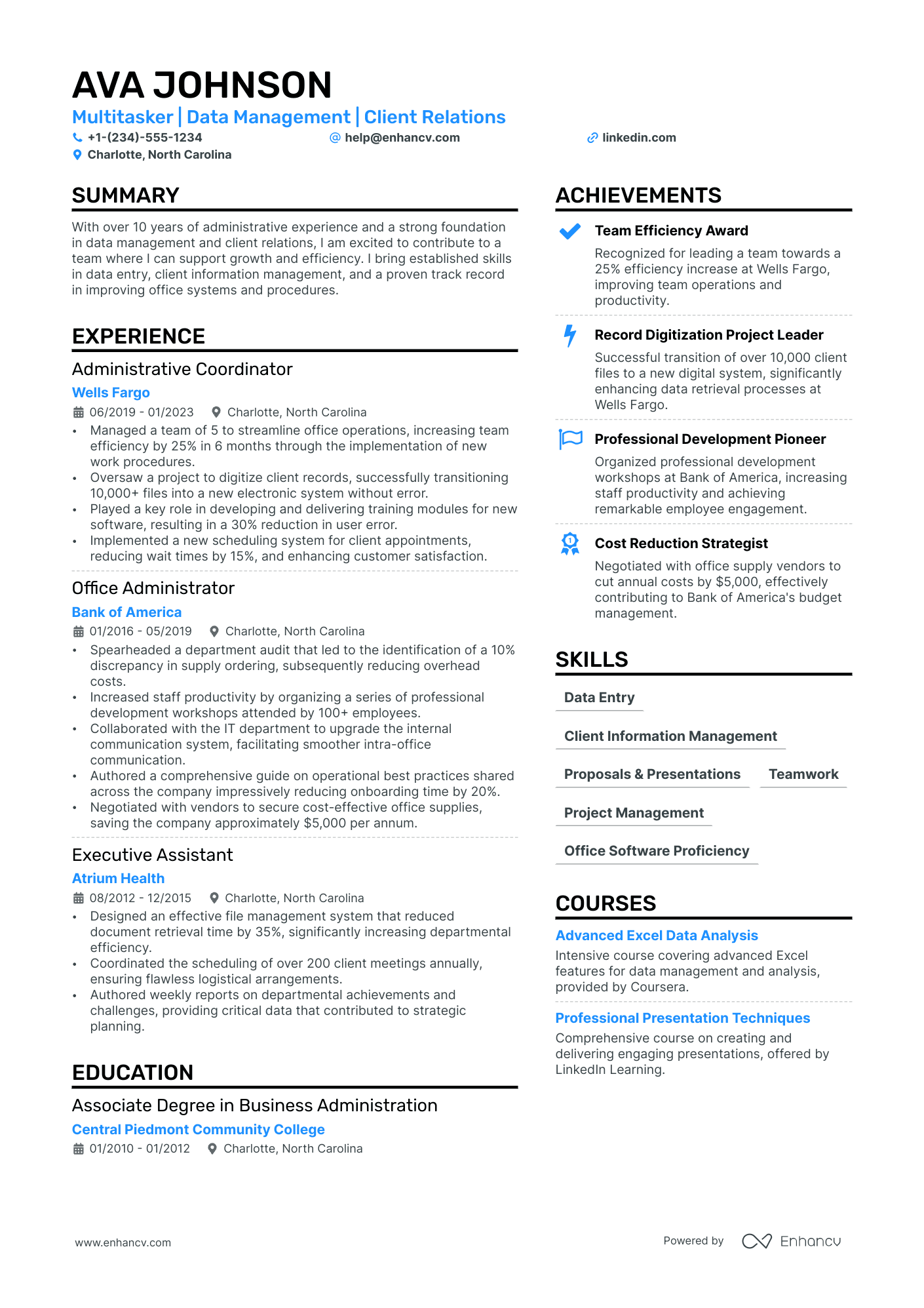 Office Manager Assistant Resume Example