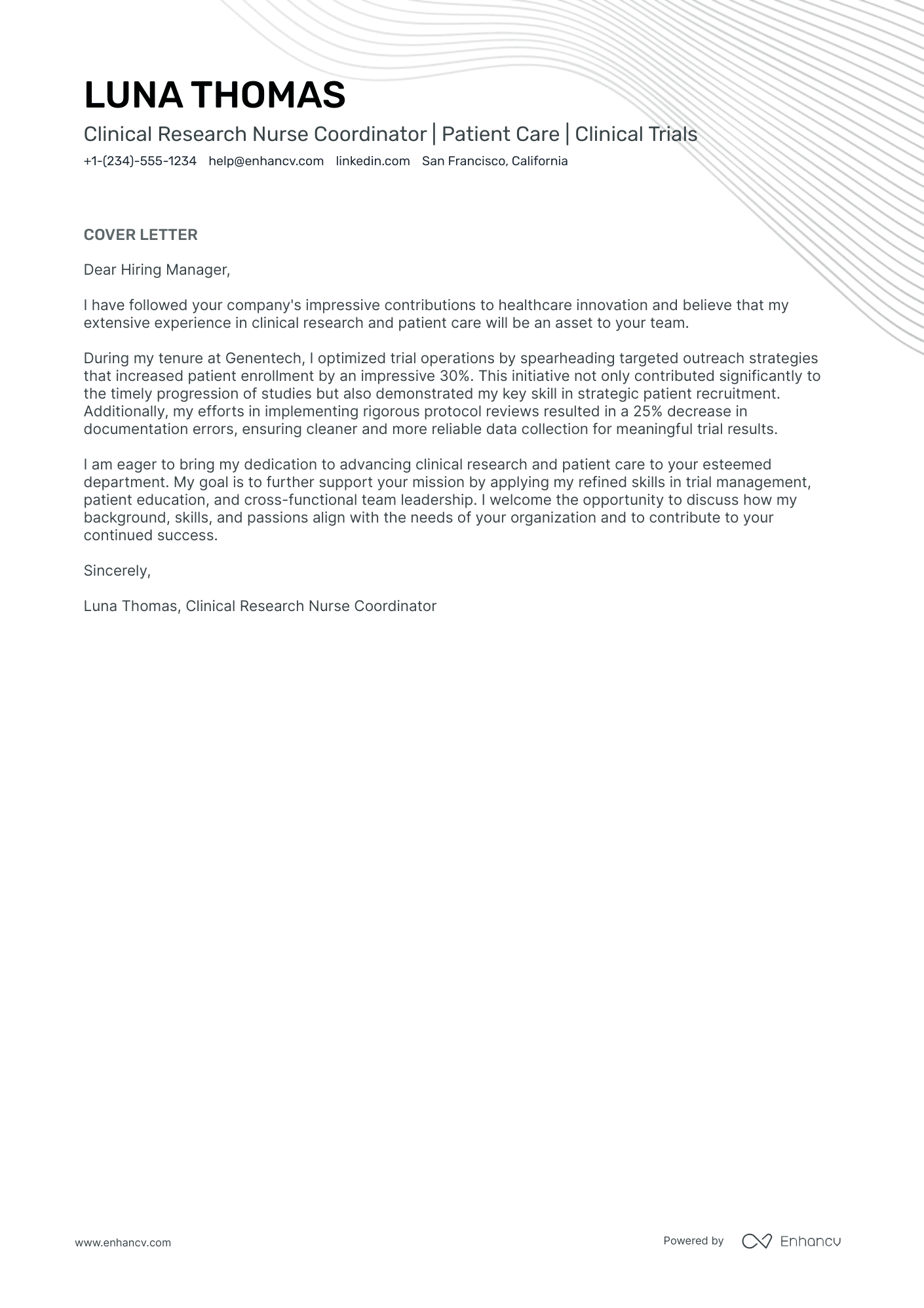 Clinical Research Nurse Resume Example
