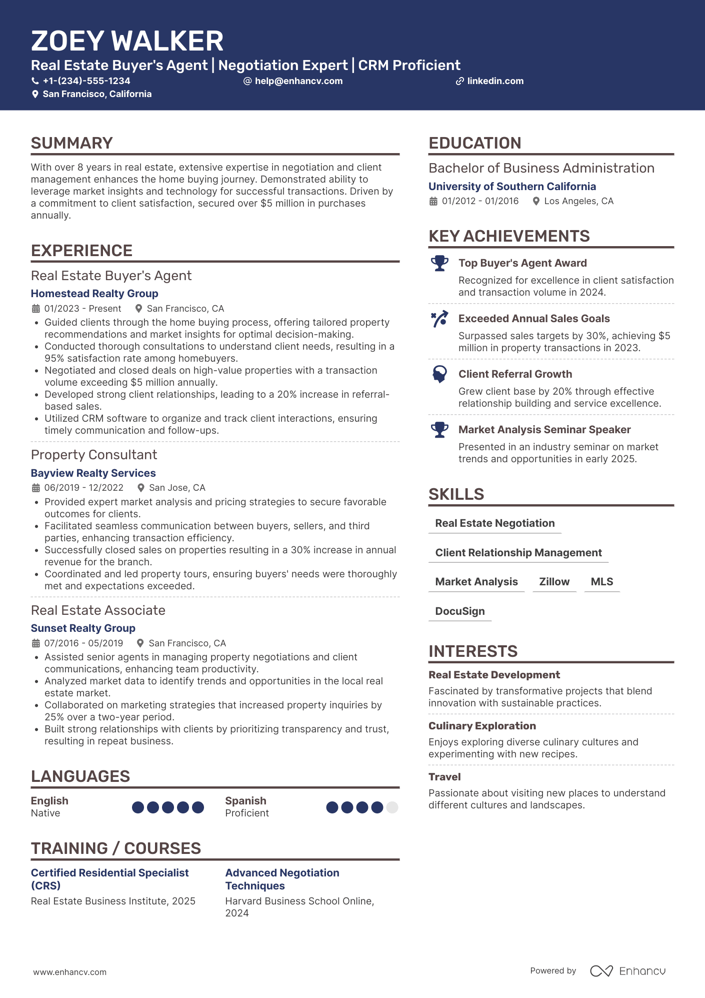 Real Estate Buyer's Agent Resume Example