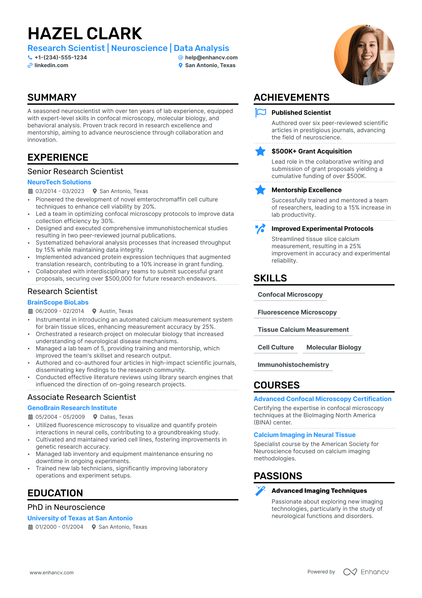 Professor Resume Example
