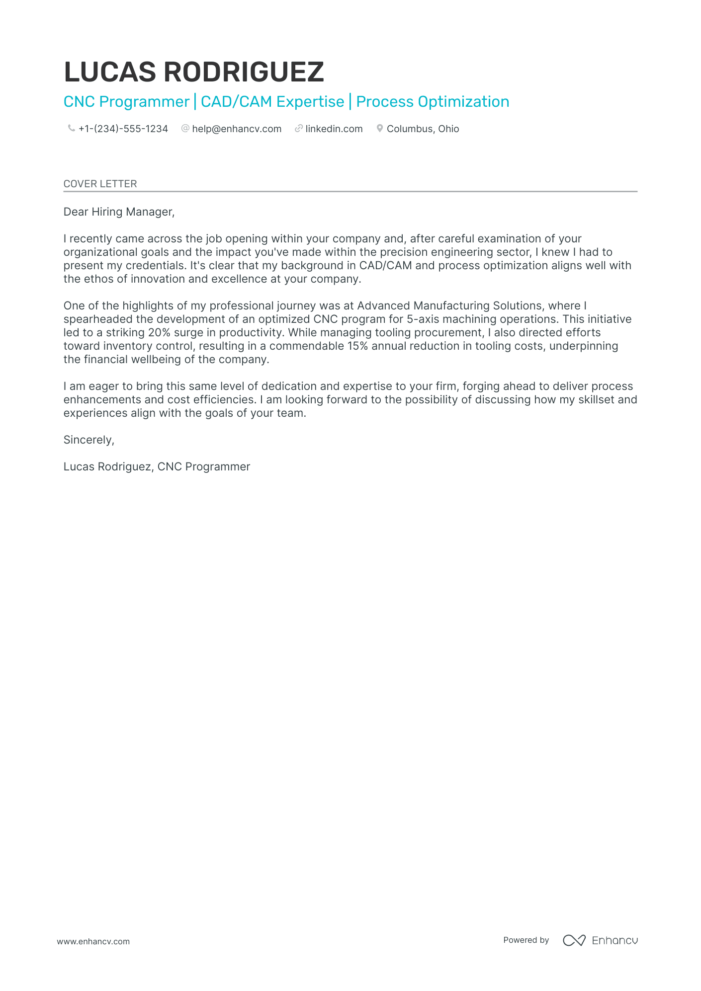 Cnc Programmer Resume Example