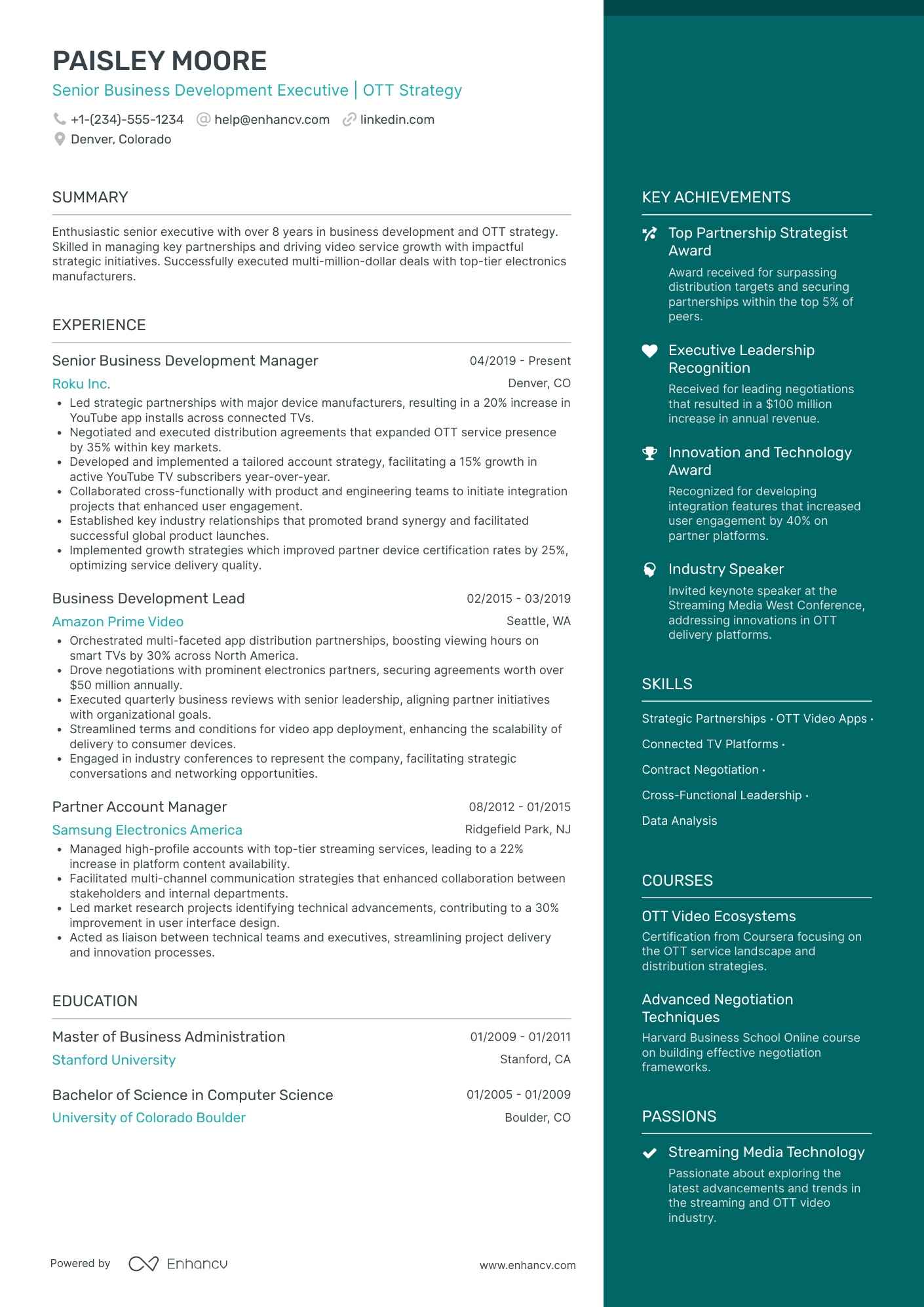 Strategic Product Manager Resume Example