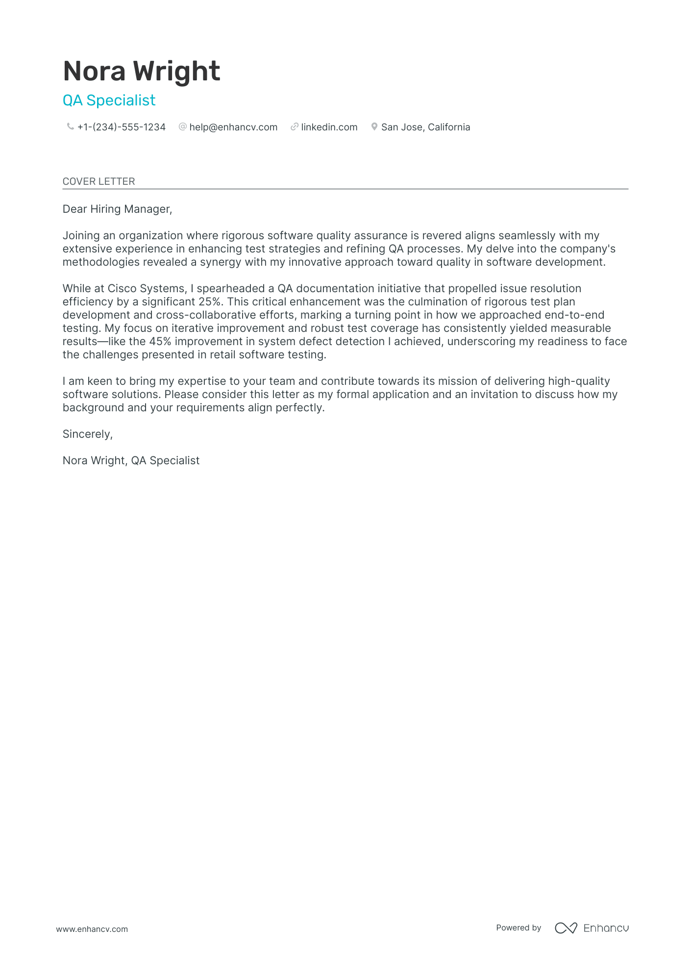 Software Test Engineer Resume Example