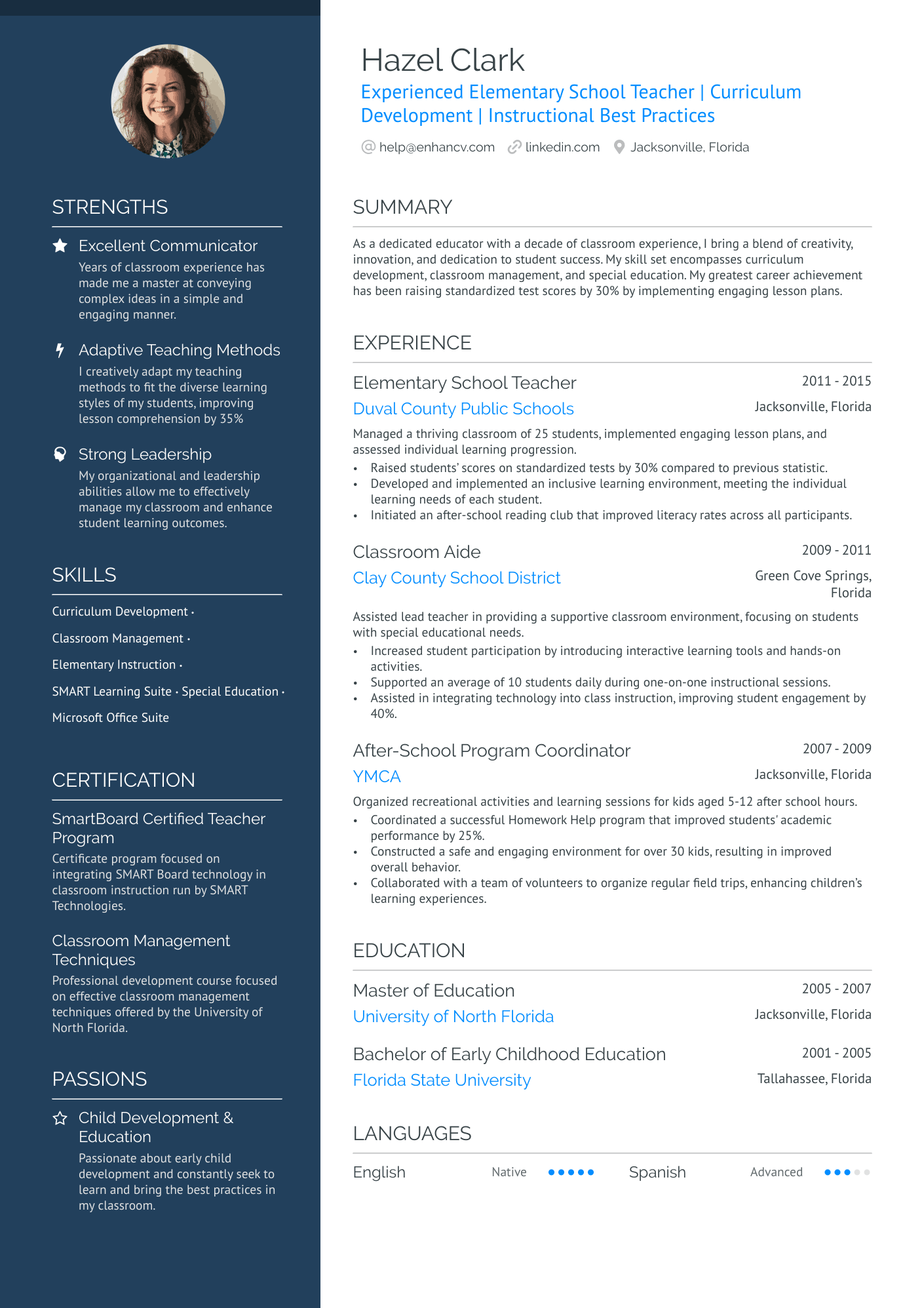 Stay at Home Mom Returning to Teaching Resume Example