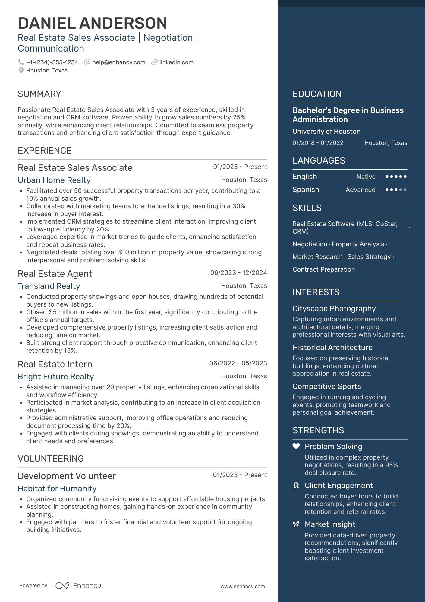 Real Estate Sales Associate Resume Example
