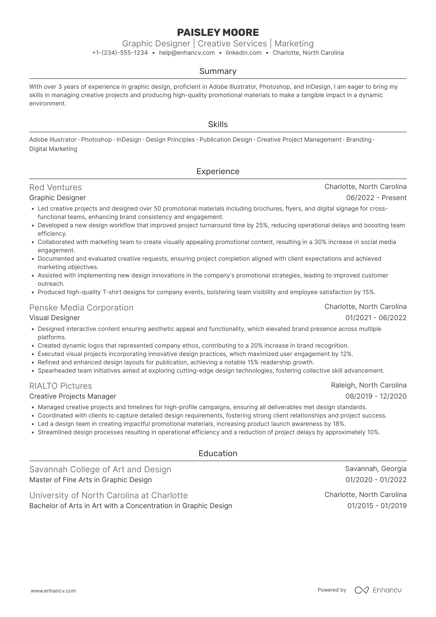 High School Student Graphic Designer Resume Example