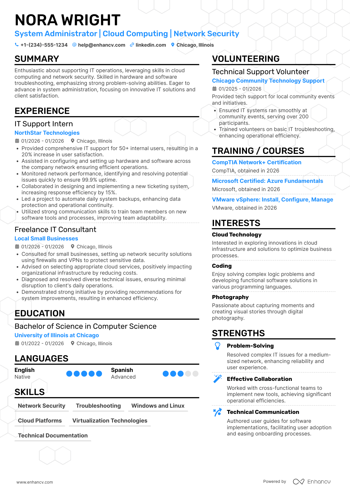 Entry Level System Administrator Resume Example