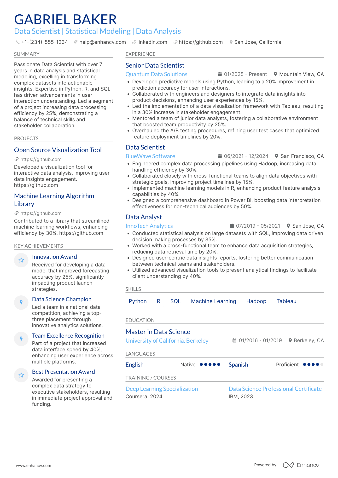 Apple Data Scientist Resume Example