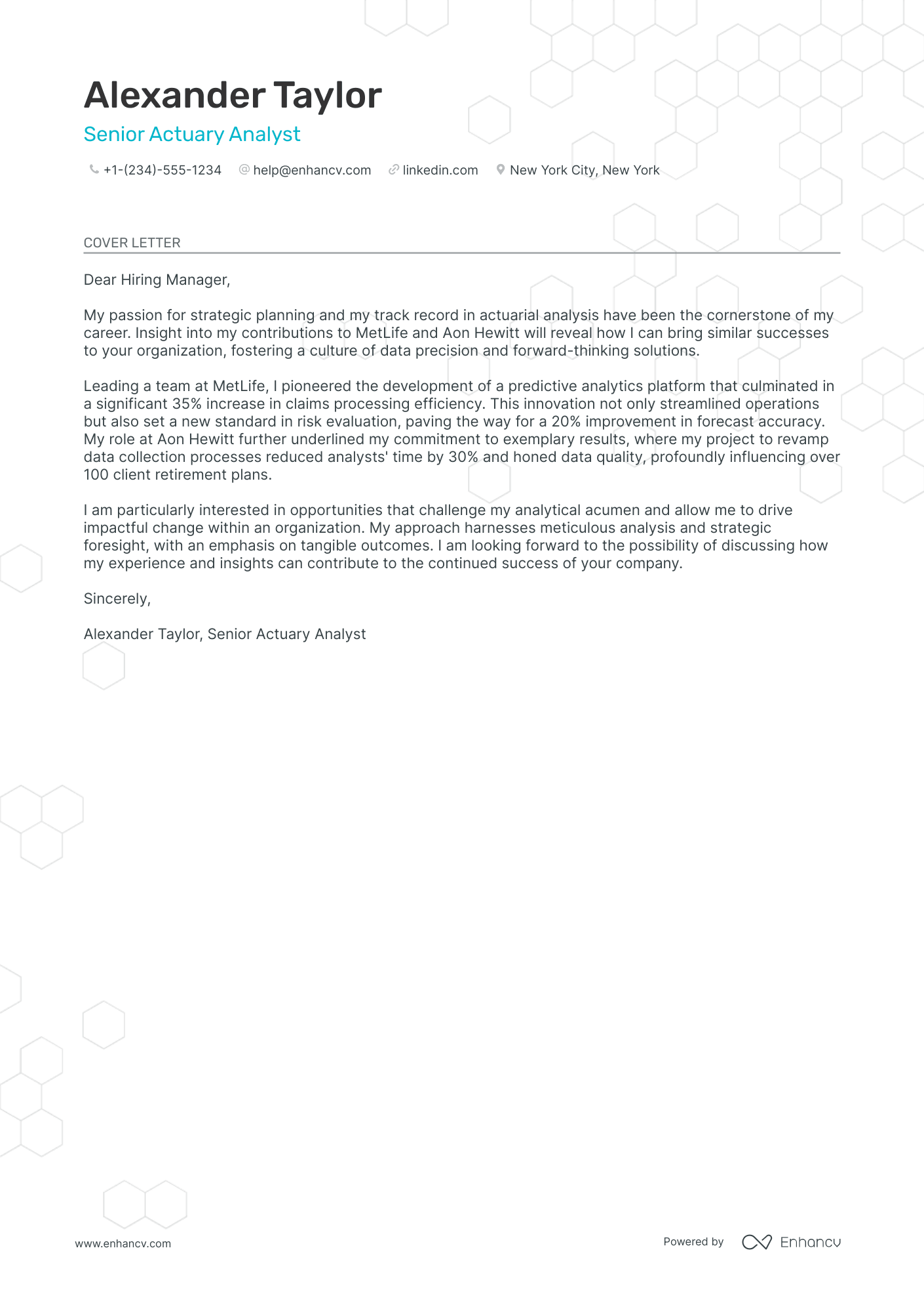 Entry Level Actuary Resume Example