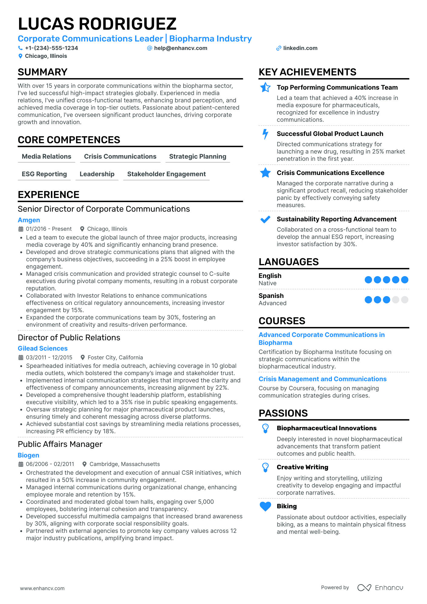 Chief Communications Officer for Corporate Social Responsibility Resume Example