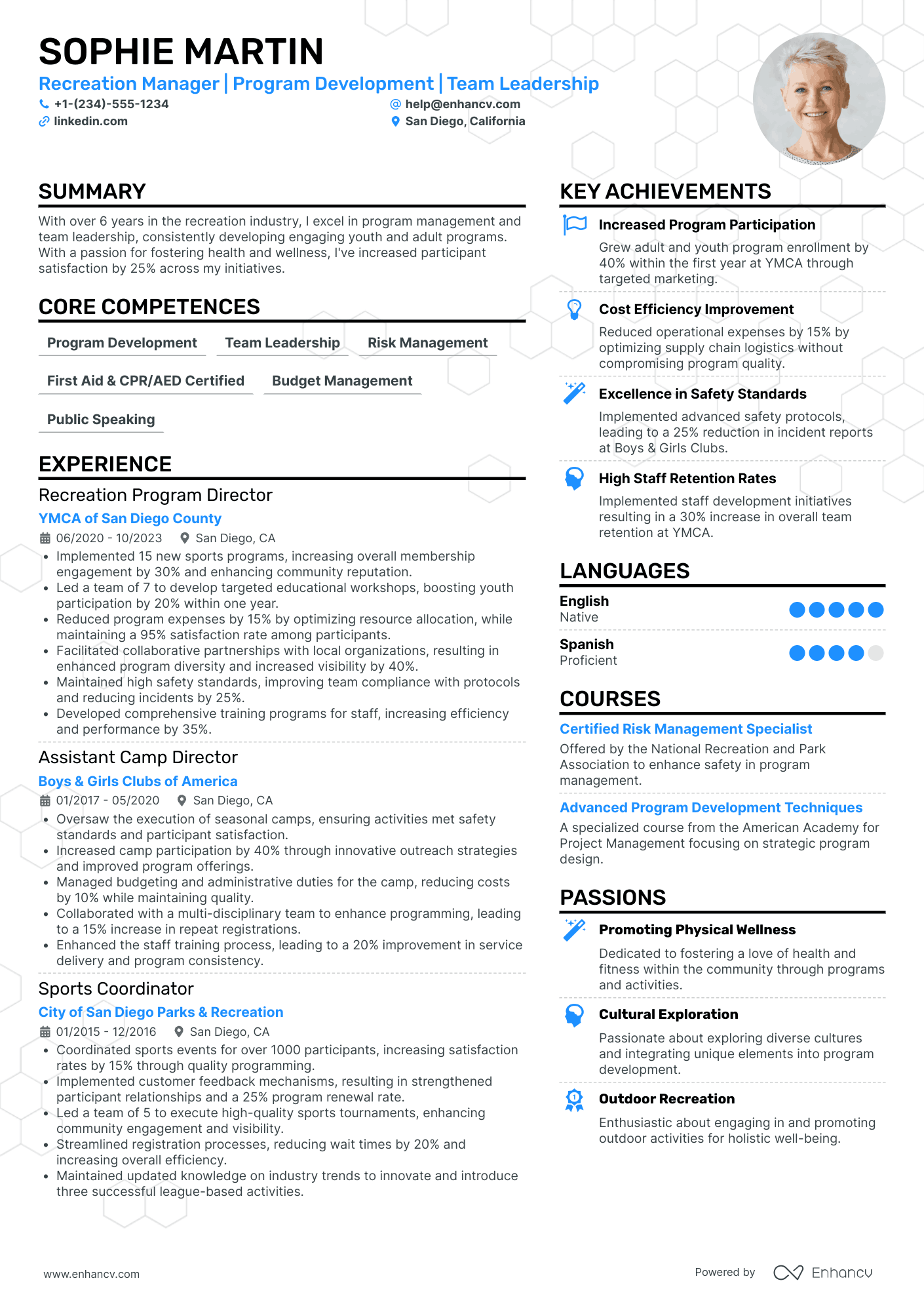 Chief Information Officer in Sports and Recreation Resume Example