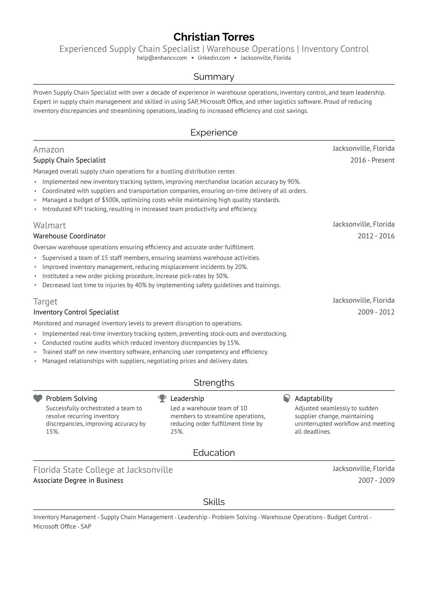 No Degree Resume Example