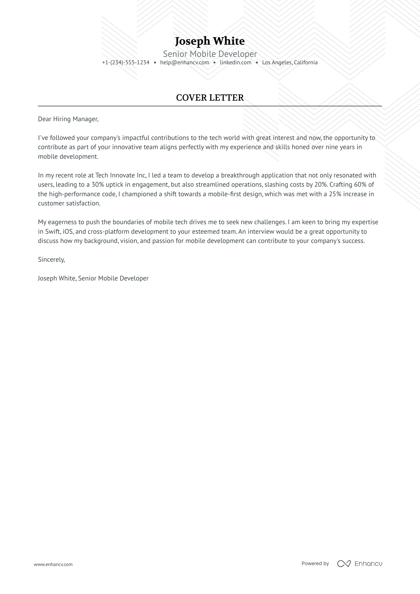 iOS Developer Resume Example