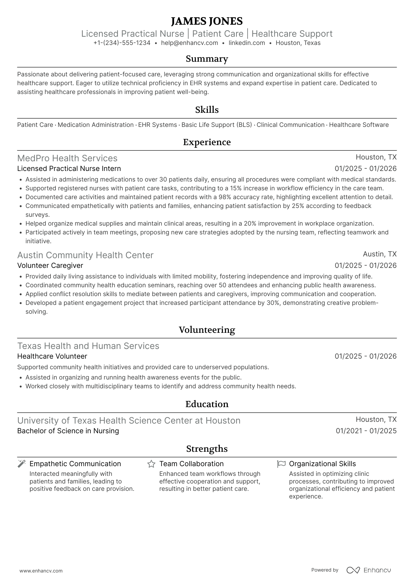 Entry Level LPN Resume Example
