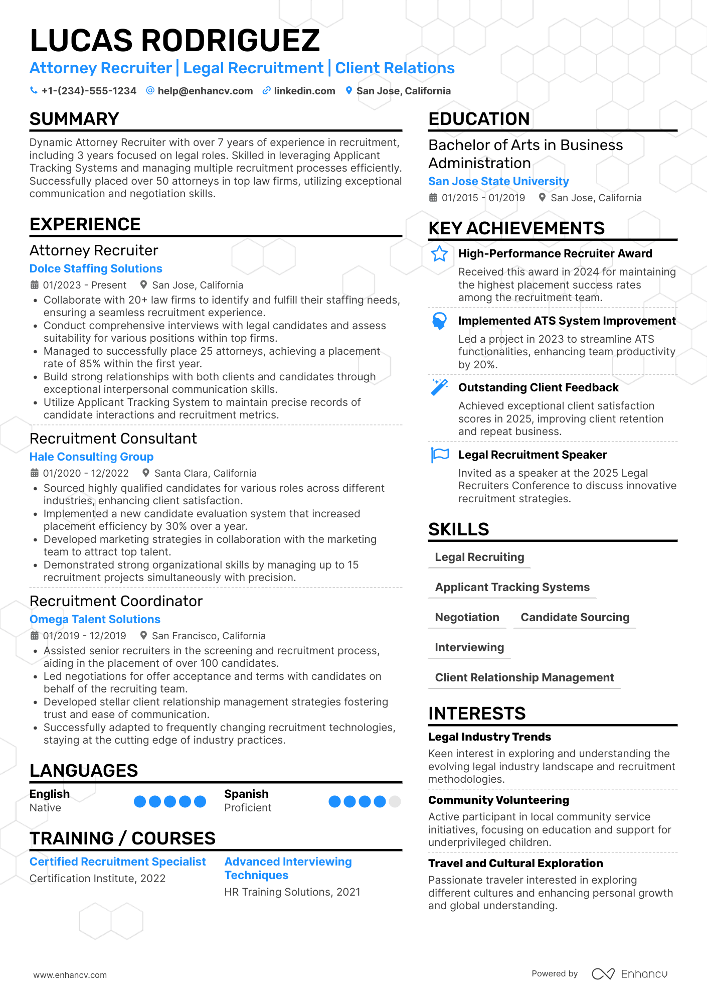 Attorney Recruiter Resume Example