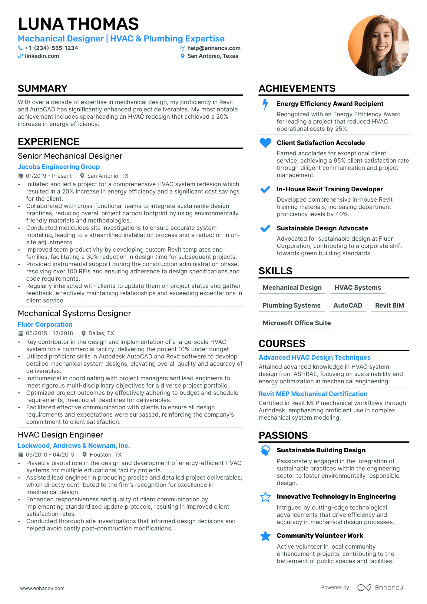 Mechanical Designer Resume Example
