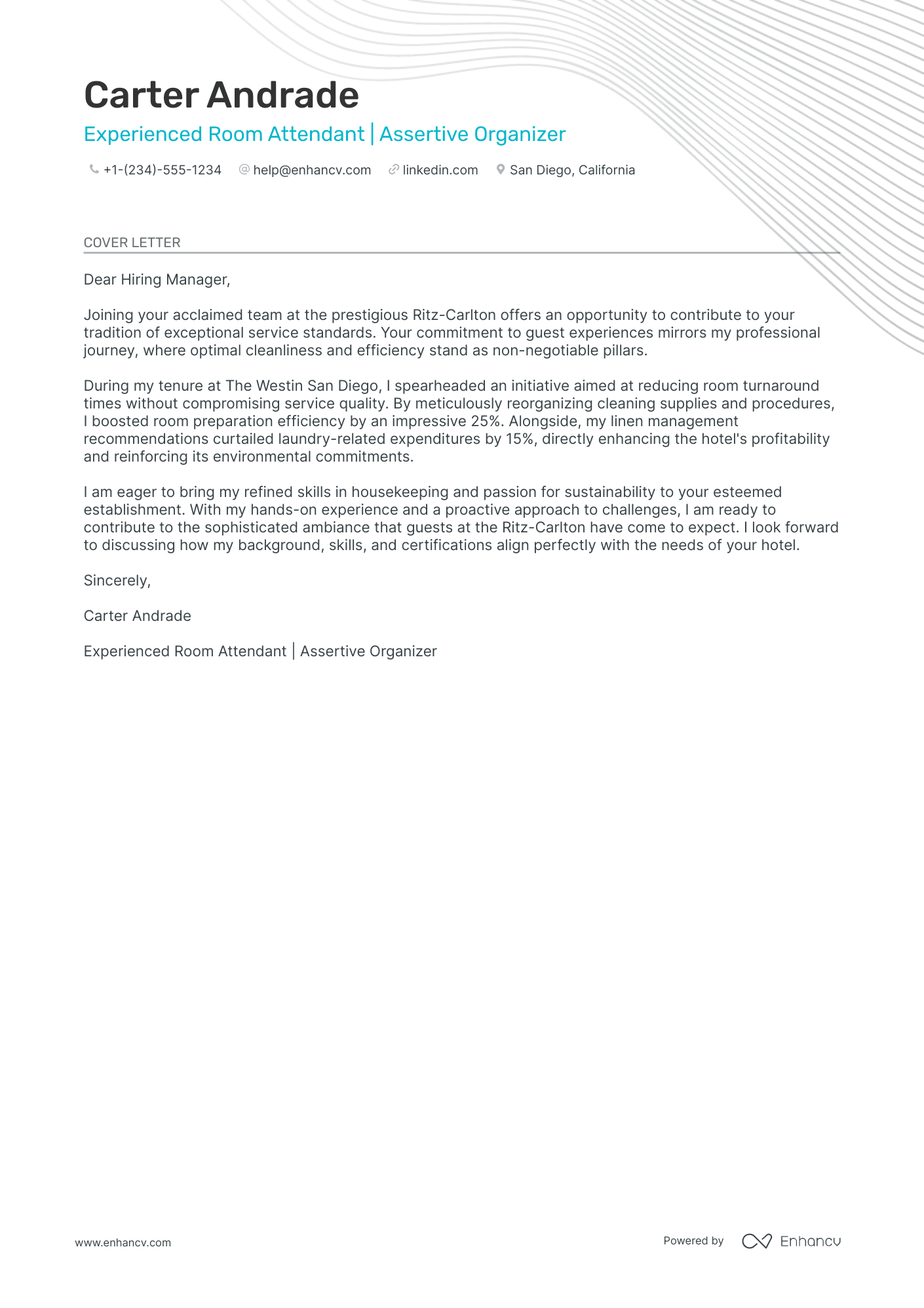 Hotel Housekeeping Resume Example