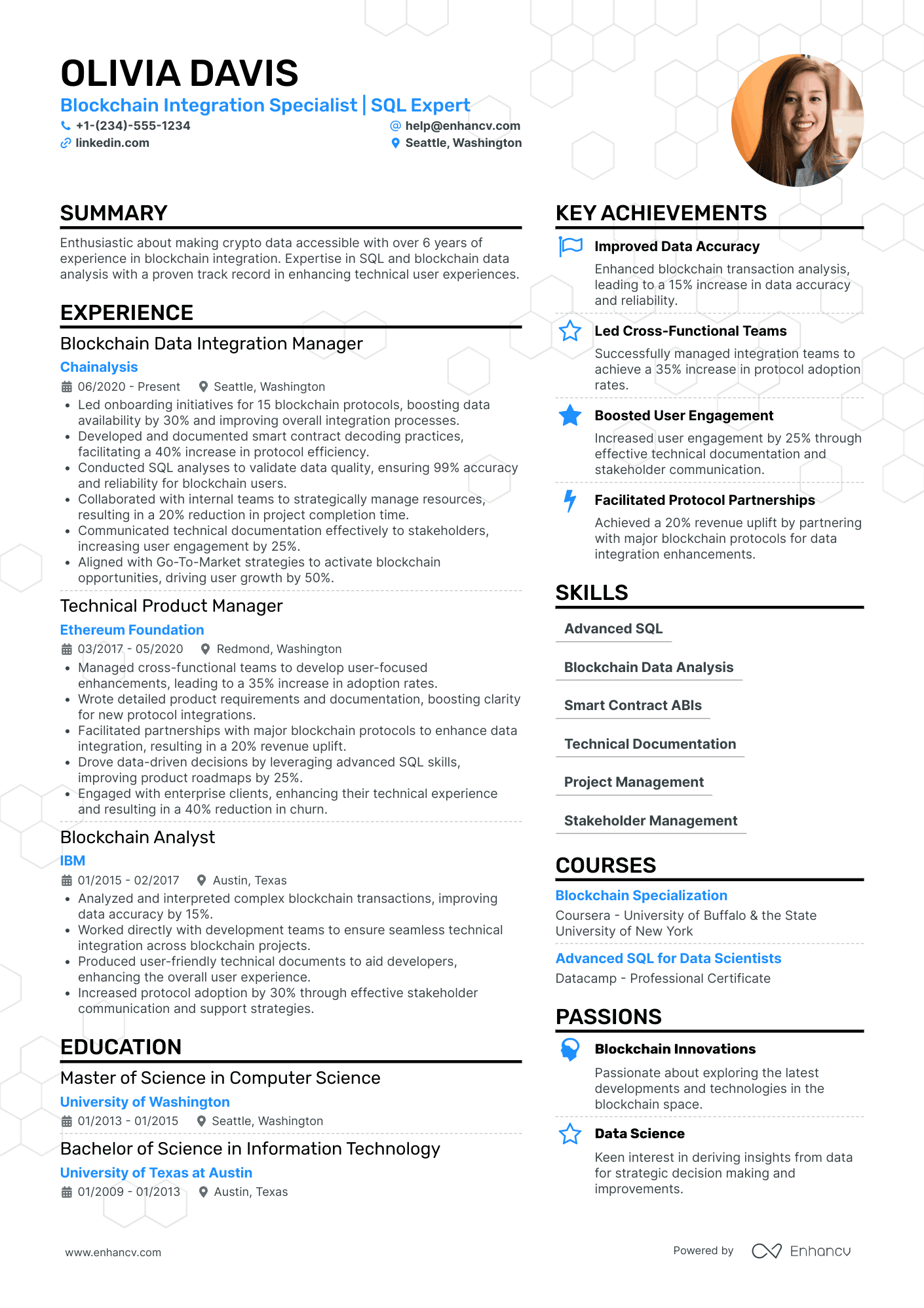 Blockchain Product Manager Resume Example