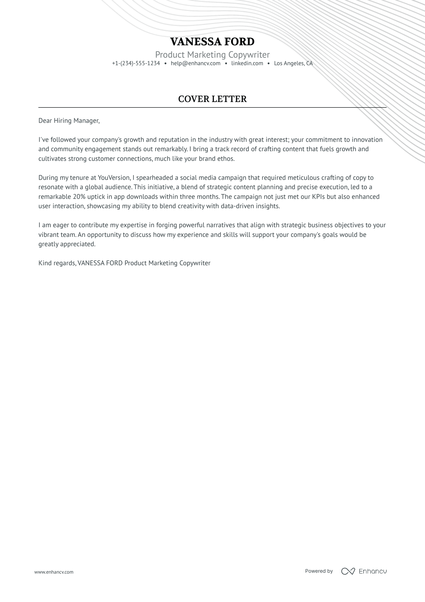 Marketing Product Manager Resume Example