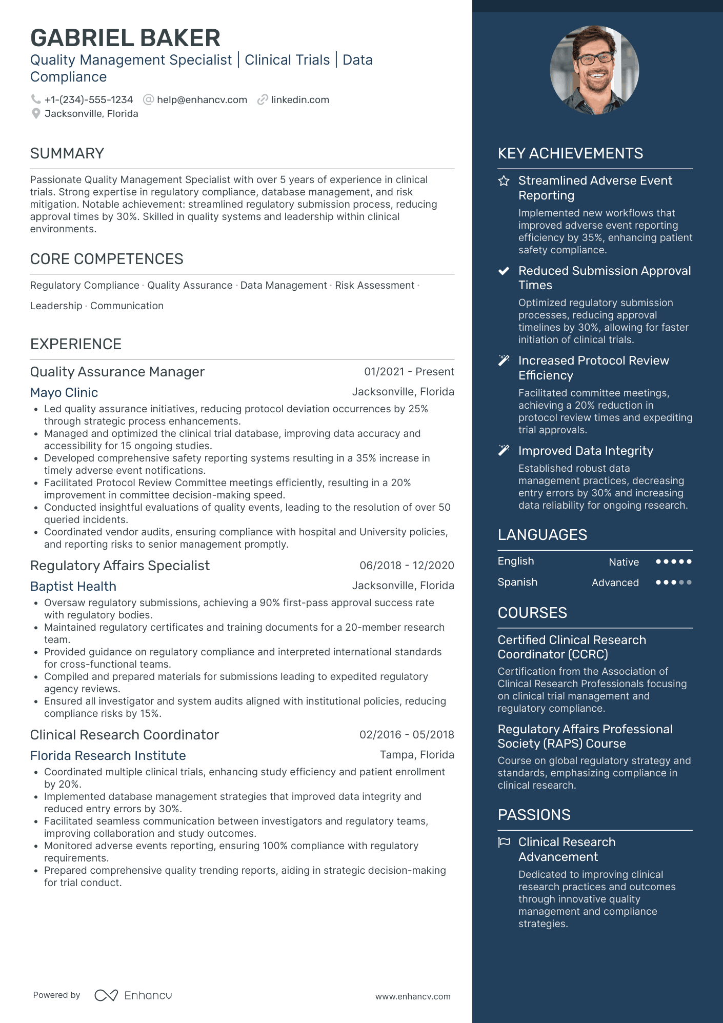 Chief Science Officer for Clinical Research Resume Example
