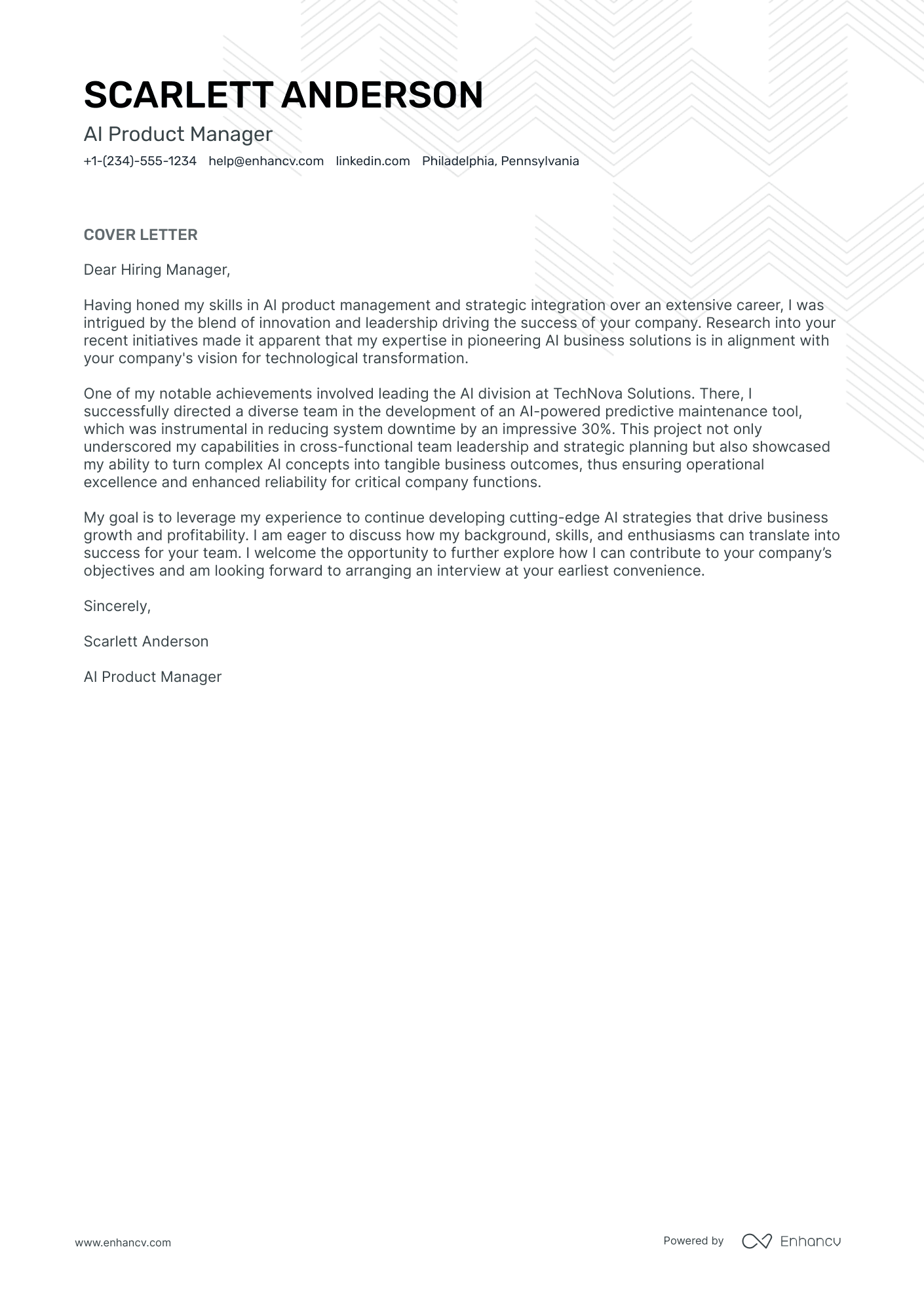 AI Product Manager Resume Example