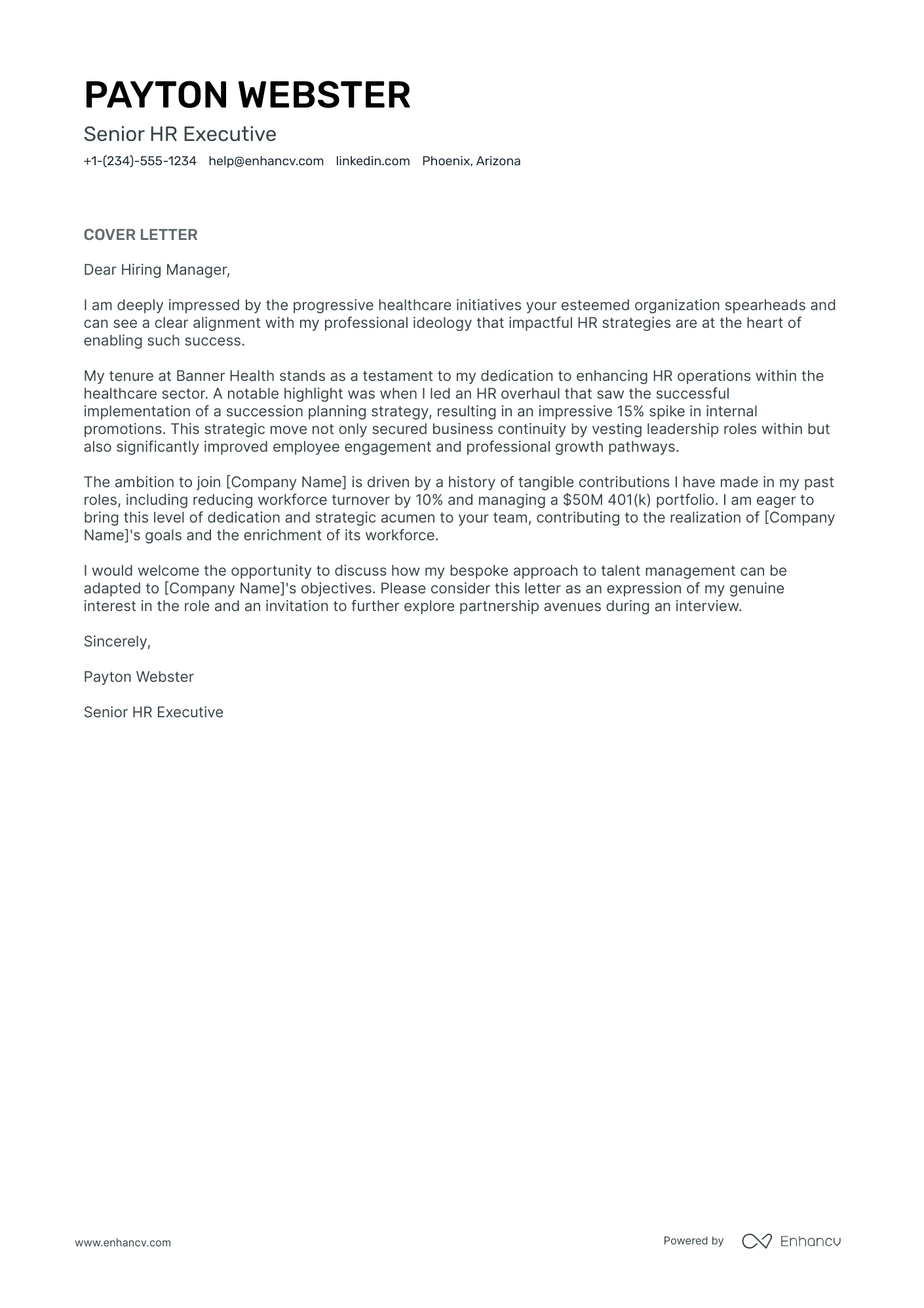 Chief Human Resources Officer Resume Example