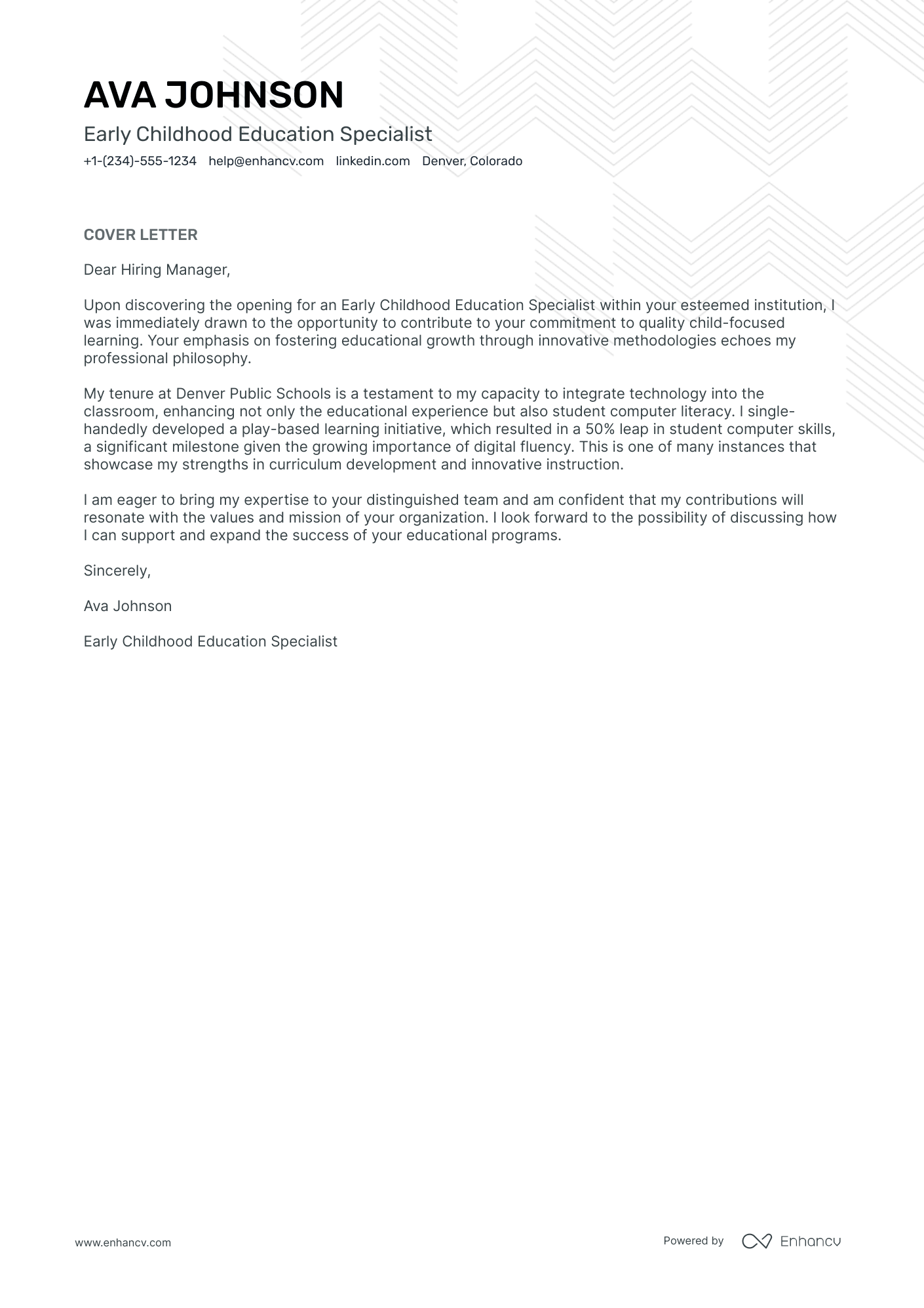 Early Childhood Educator Preschool Teacher Resume Example
