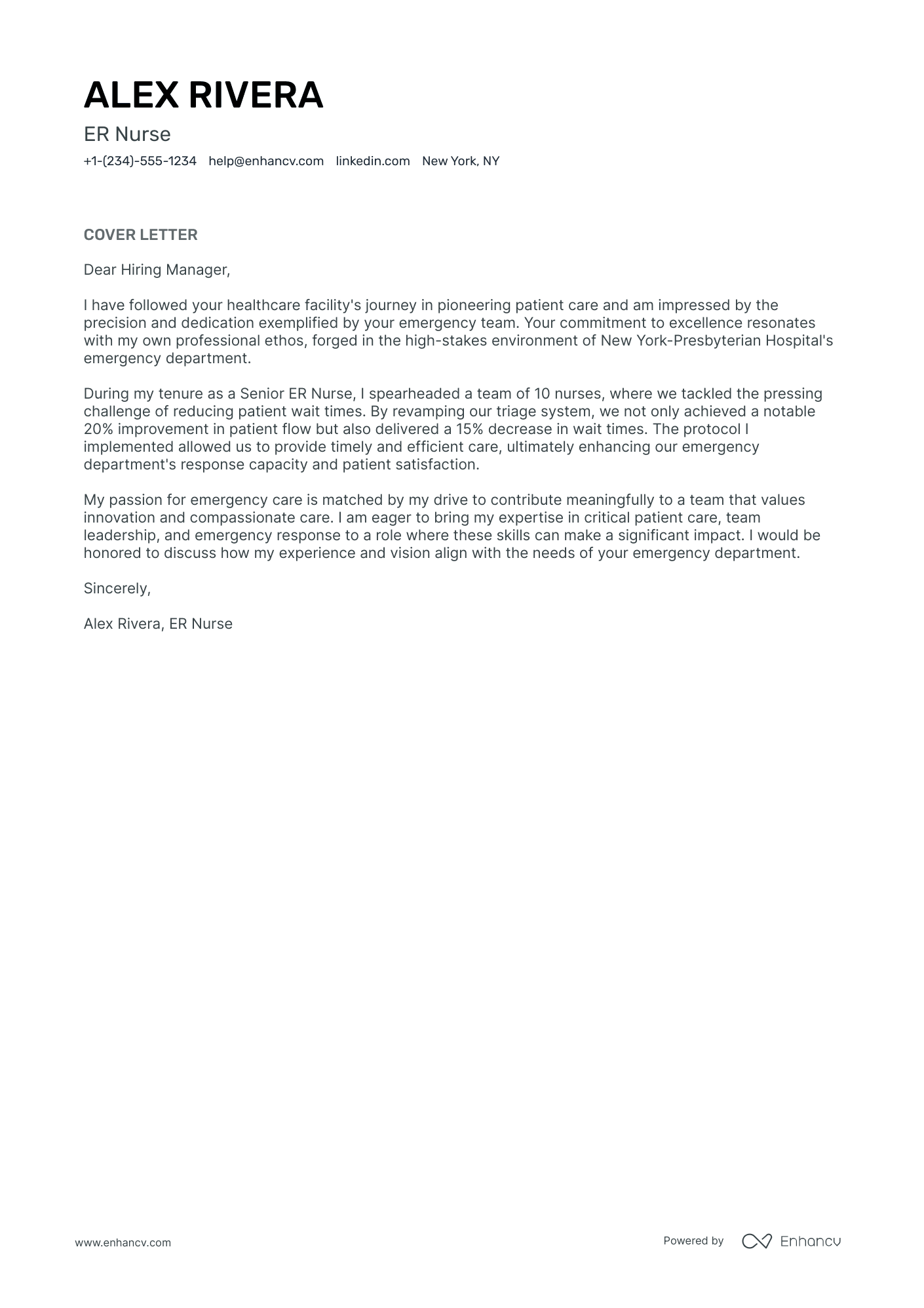 ER Nurse Resume Example