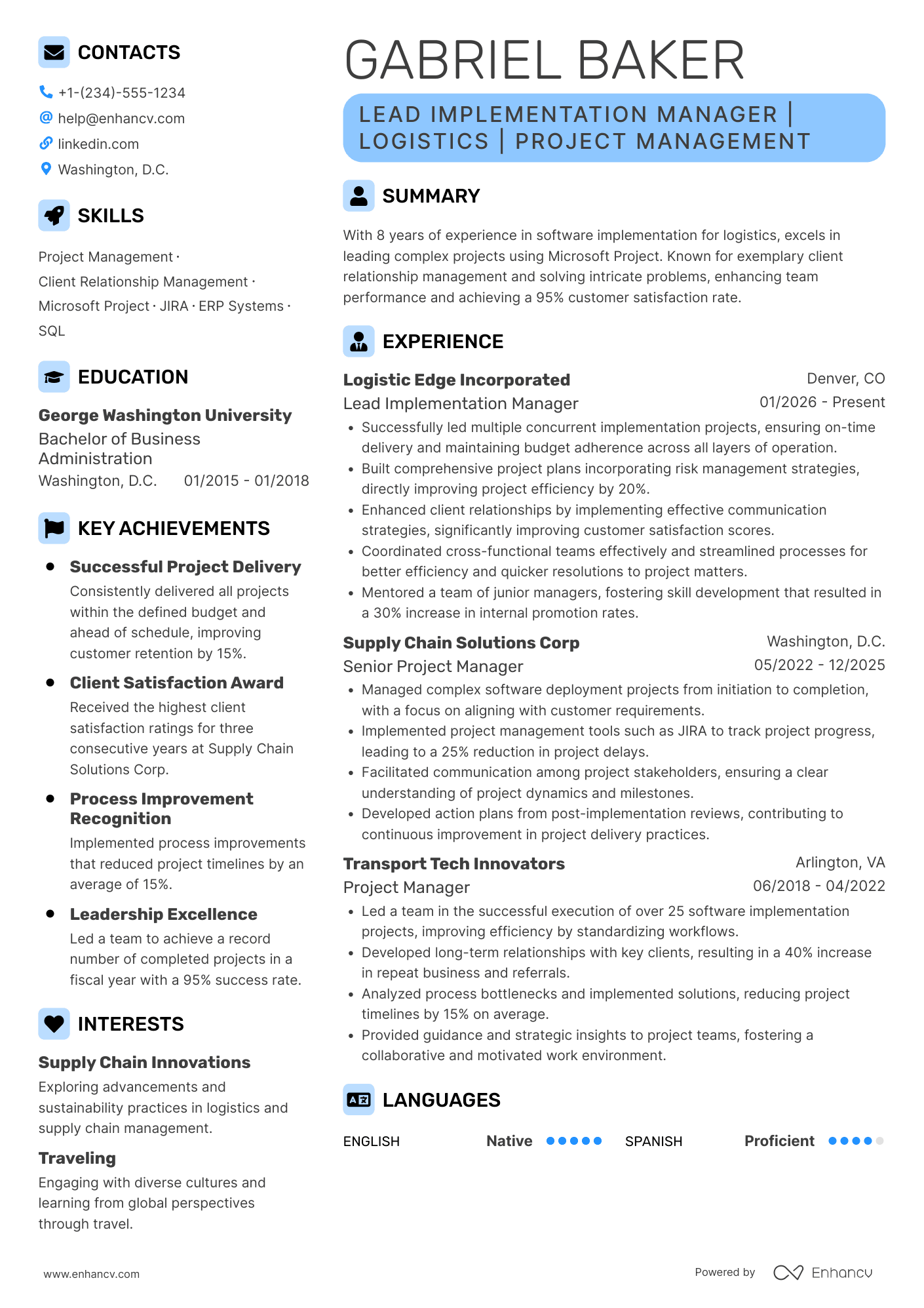 Lead Implementation Manager Resume Example
