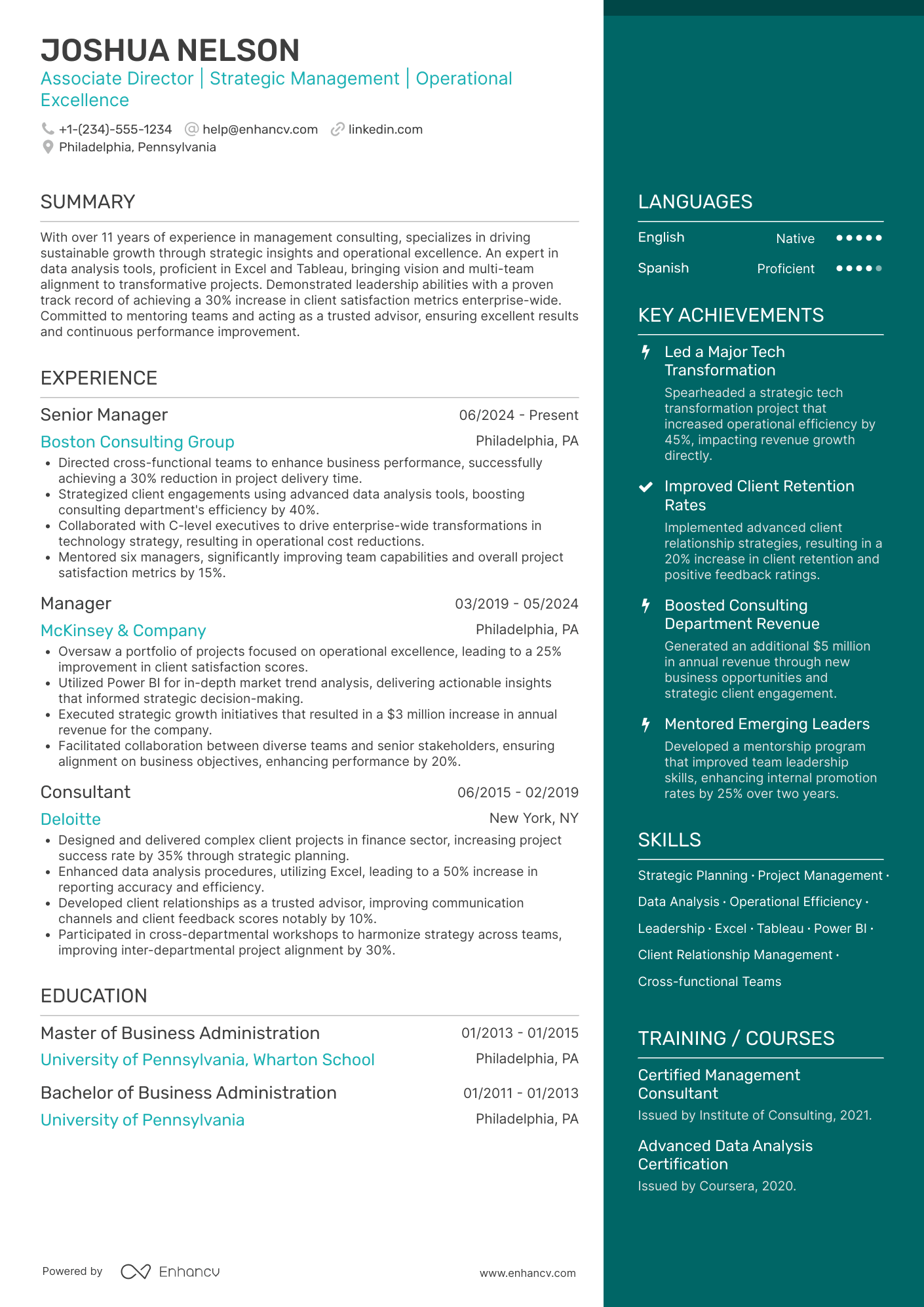 Associate Director Resume Example