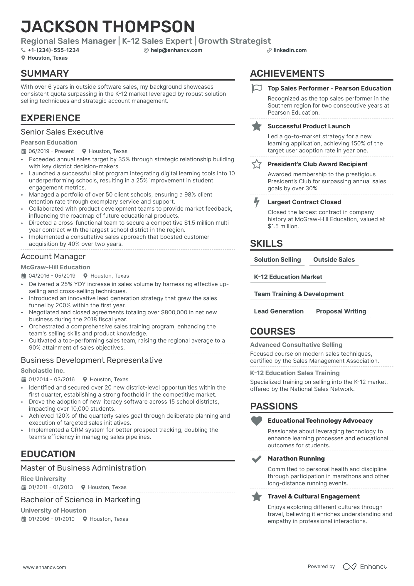 Software Sales Resume Example