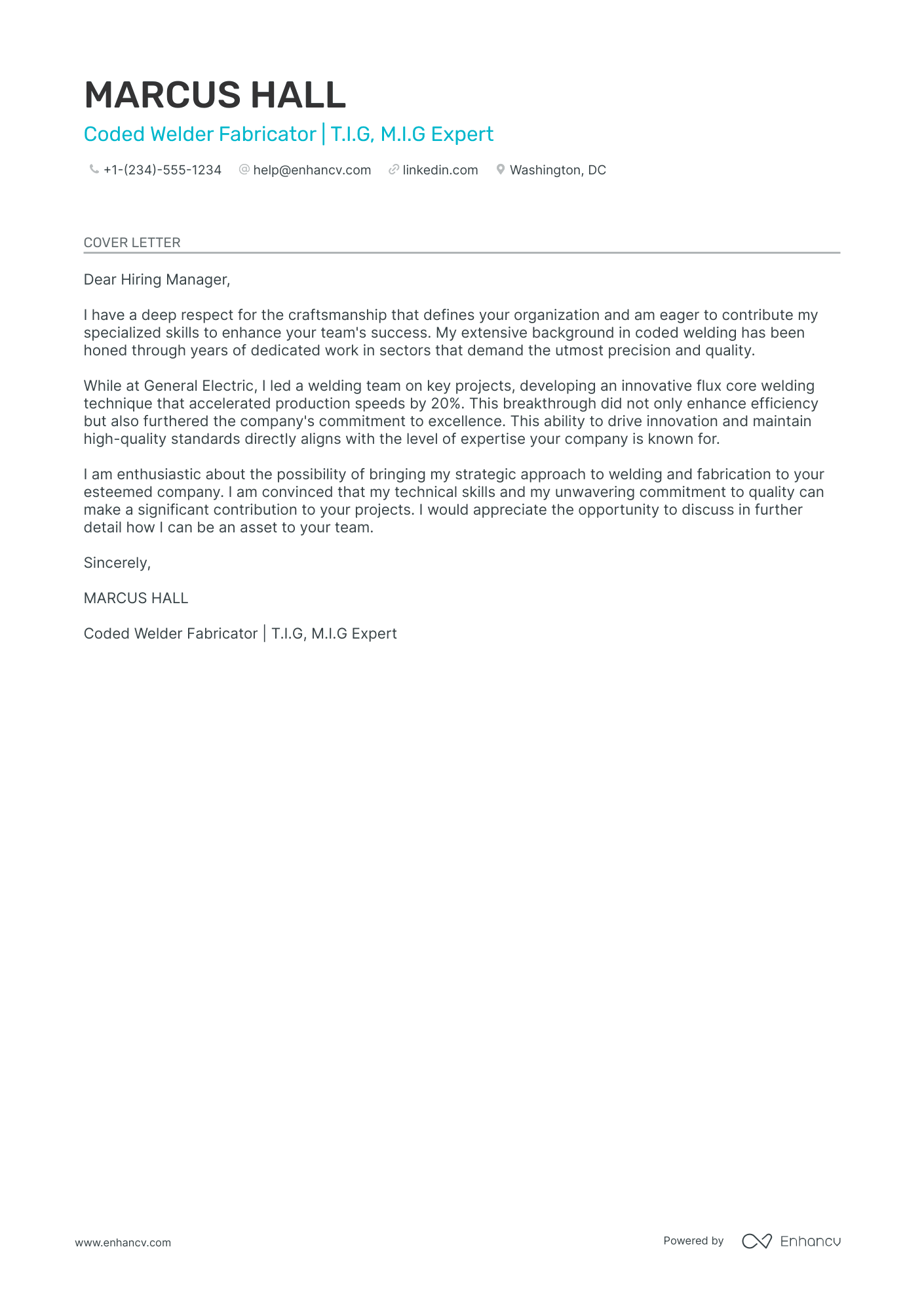 Welder Fabricator Resume Example