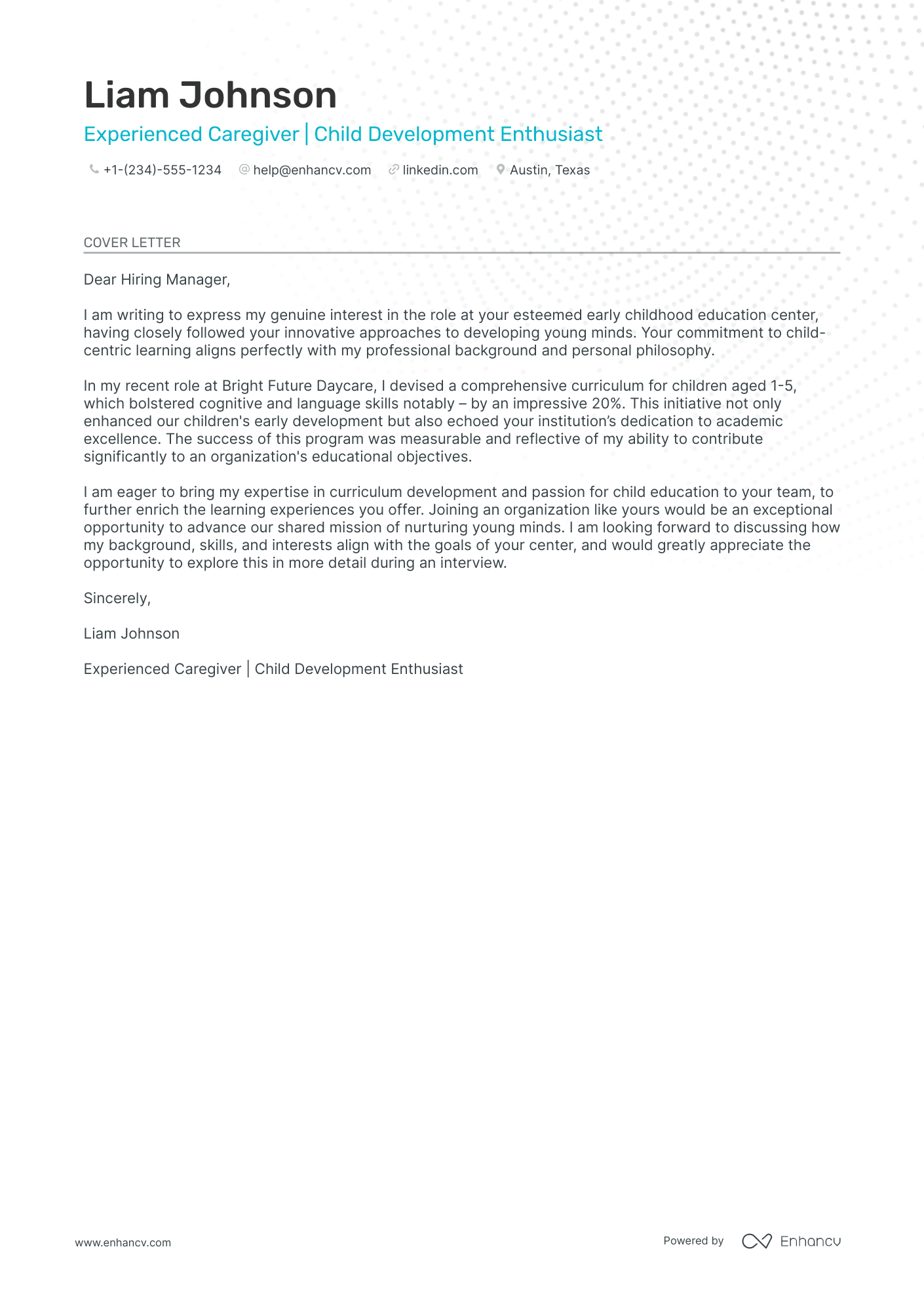 Au Pair Resume Example