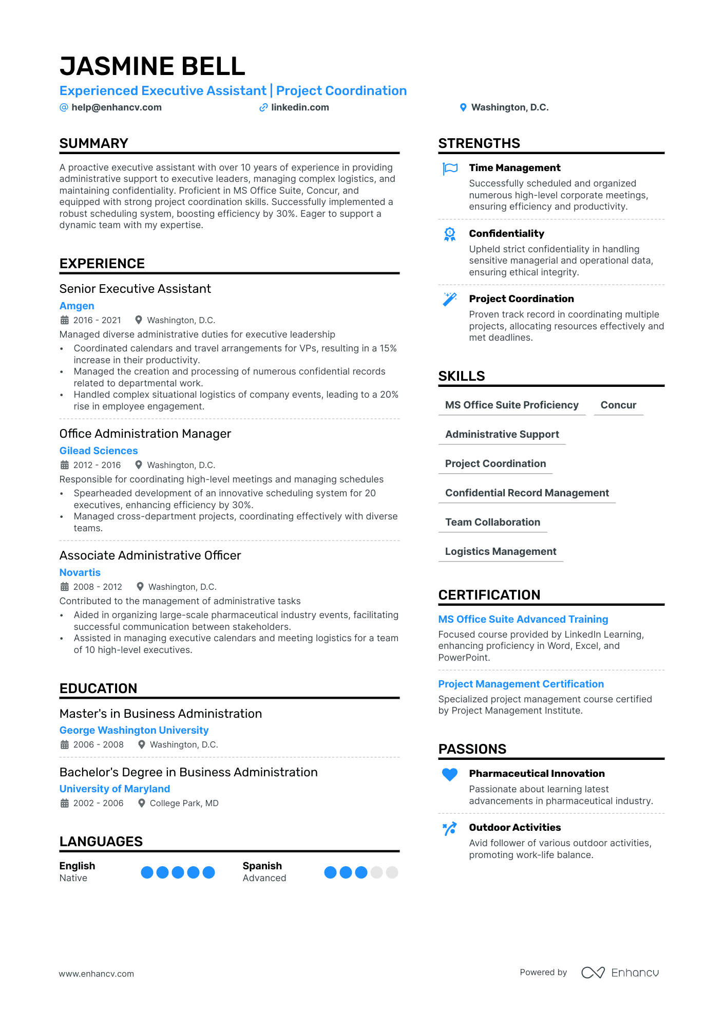Senior Administrative Assistant Resume Example