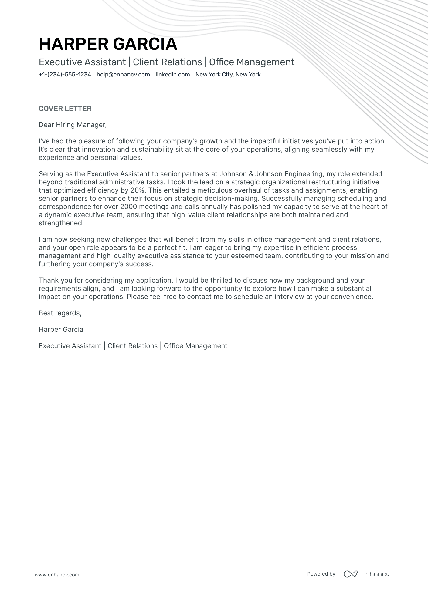 Executive Assistant & Receptionist Resume Example