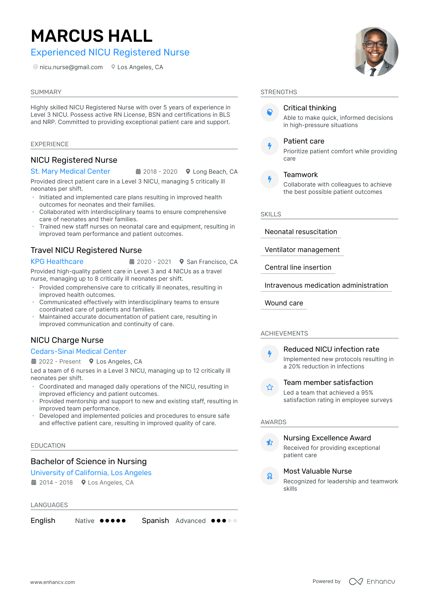 NICU Nurse Resume Example