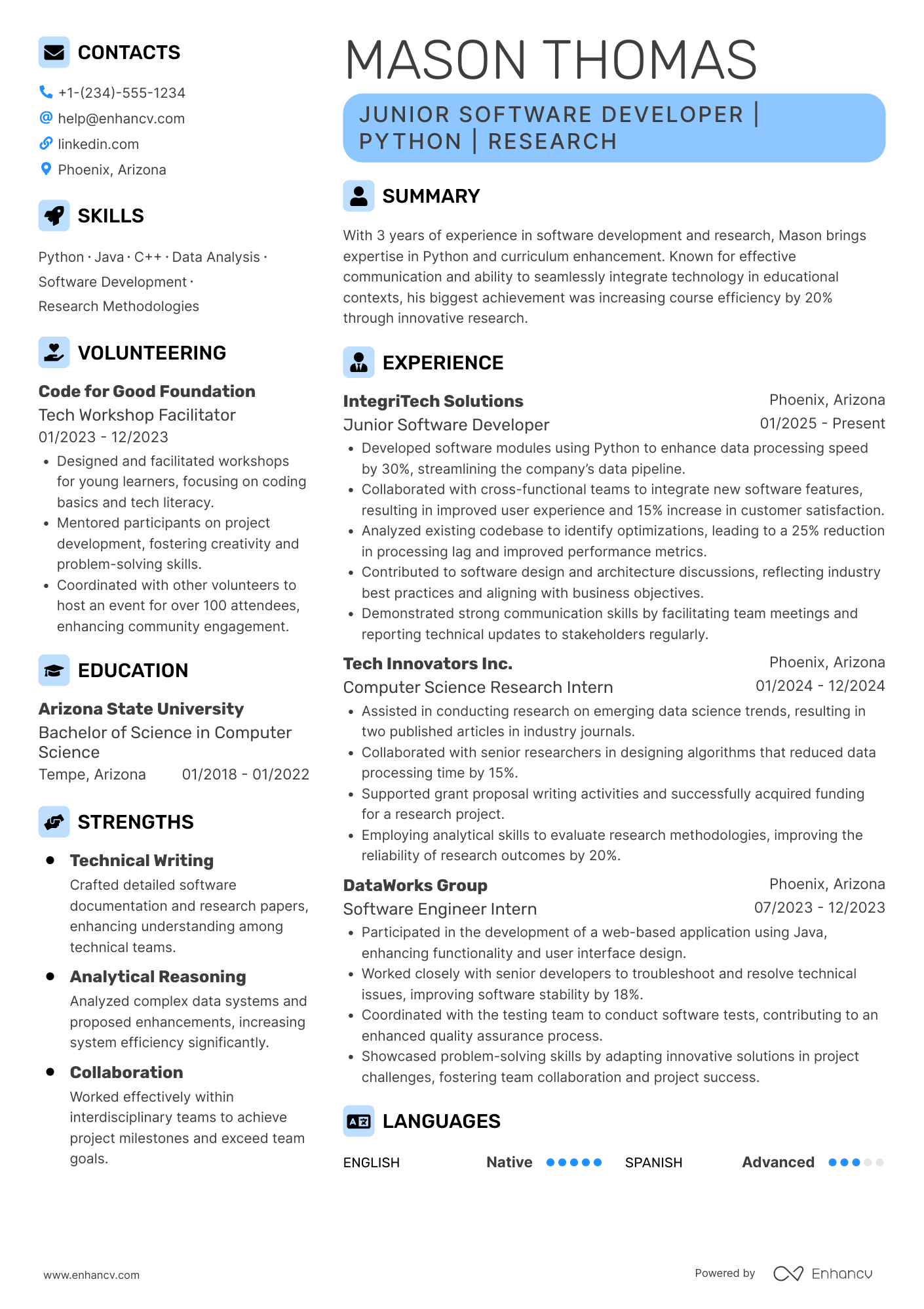 PhD Associate Professor Resume Example