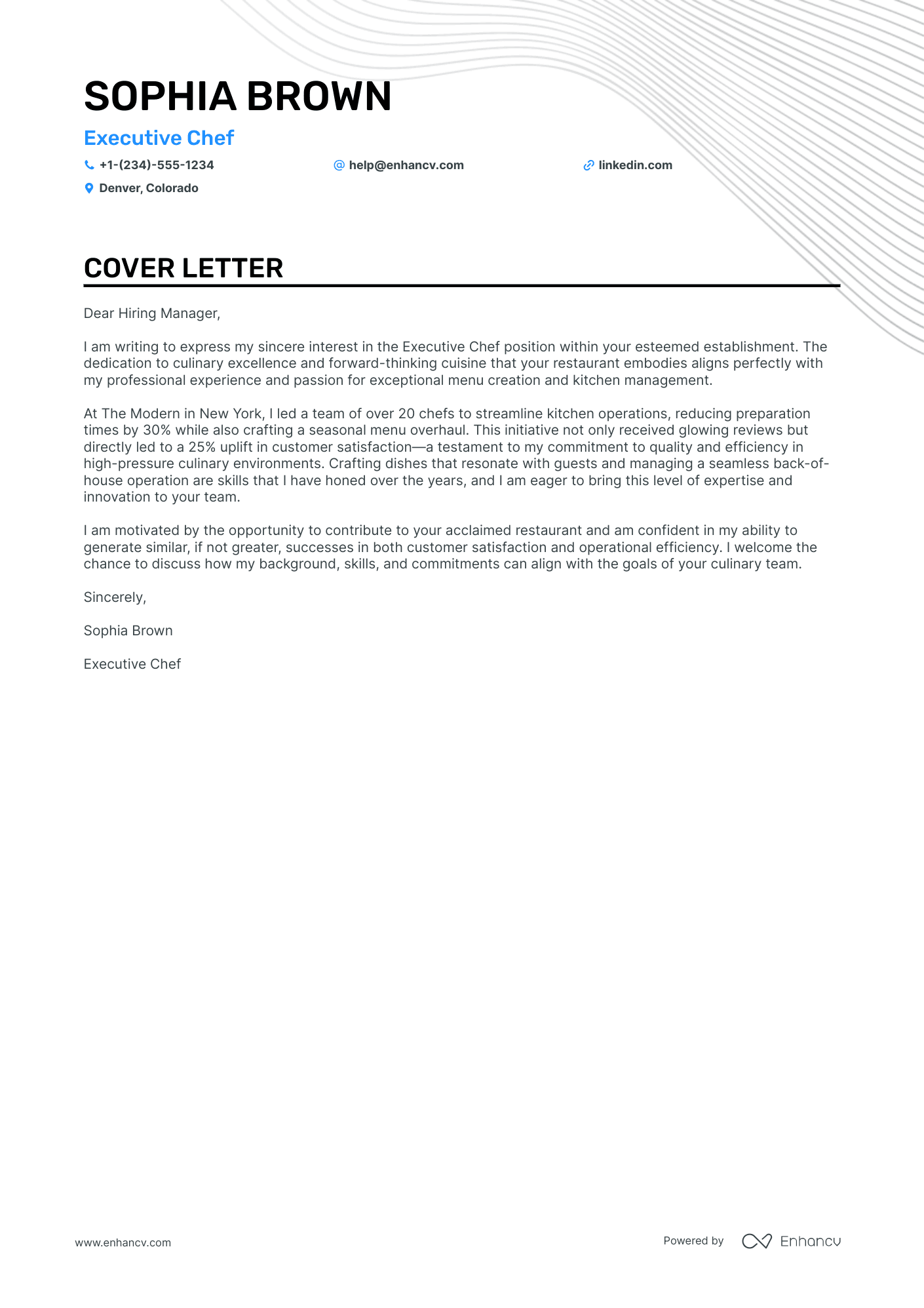 Culinary Resume Example