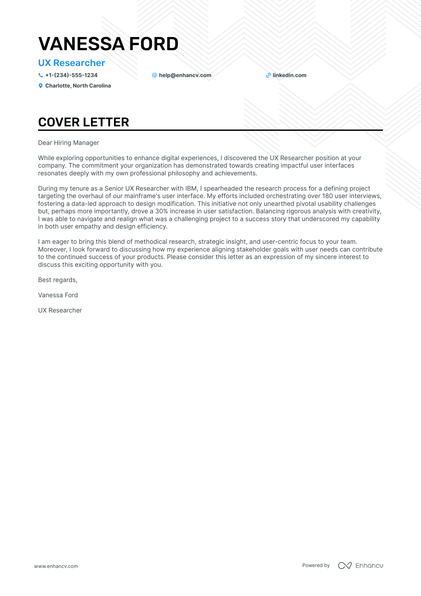 UX Researcher Resume Example