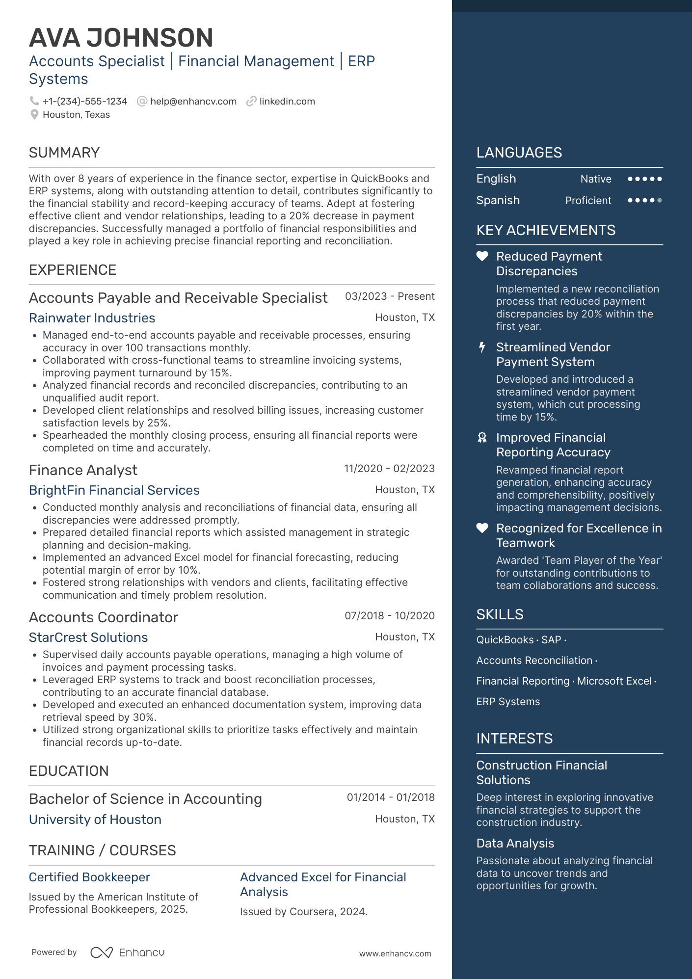 Accounts Payable and Receivable Clerk Resume Example