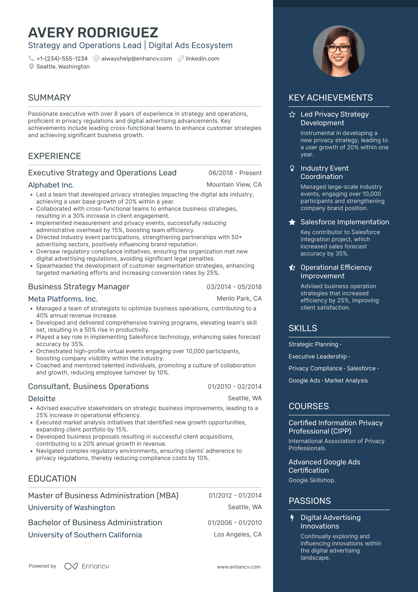 Go to Market Product Manager Resume Example