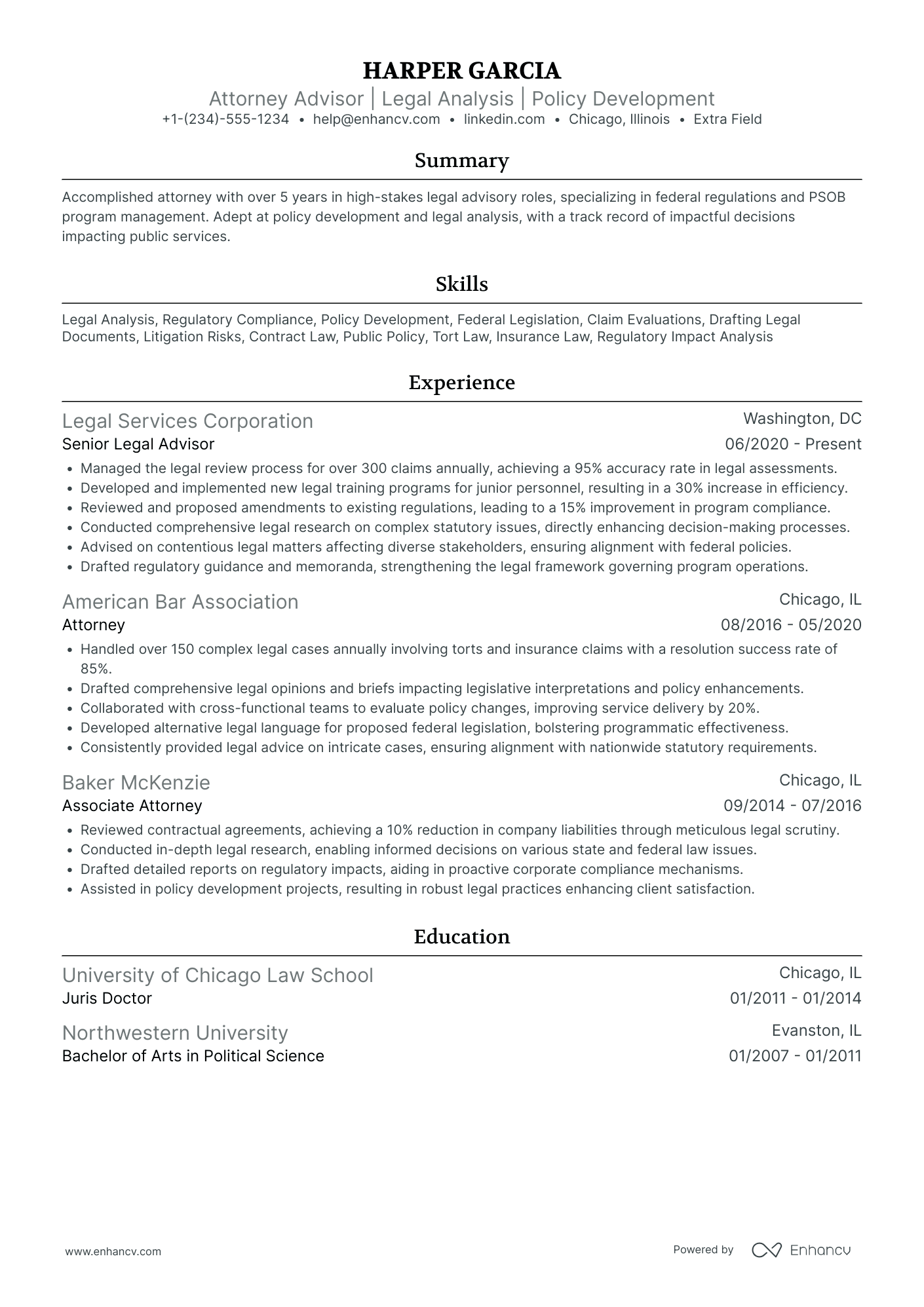 Attorney Advisor Resume Example