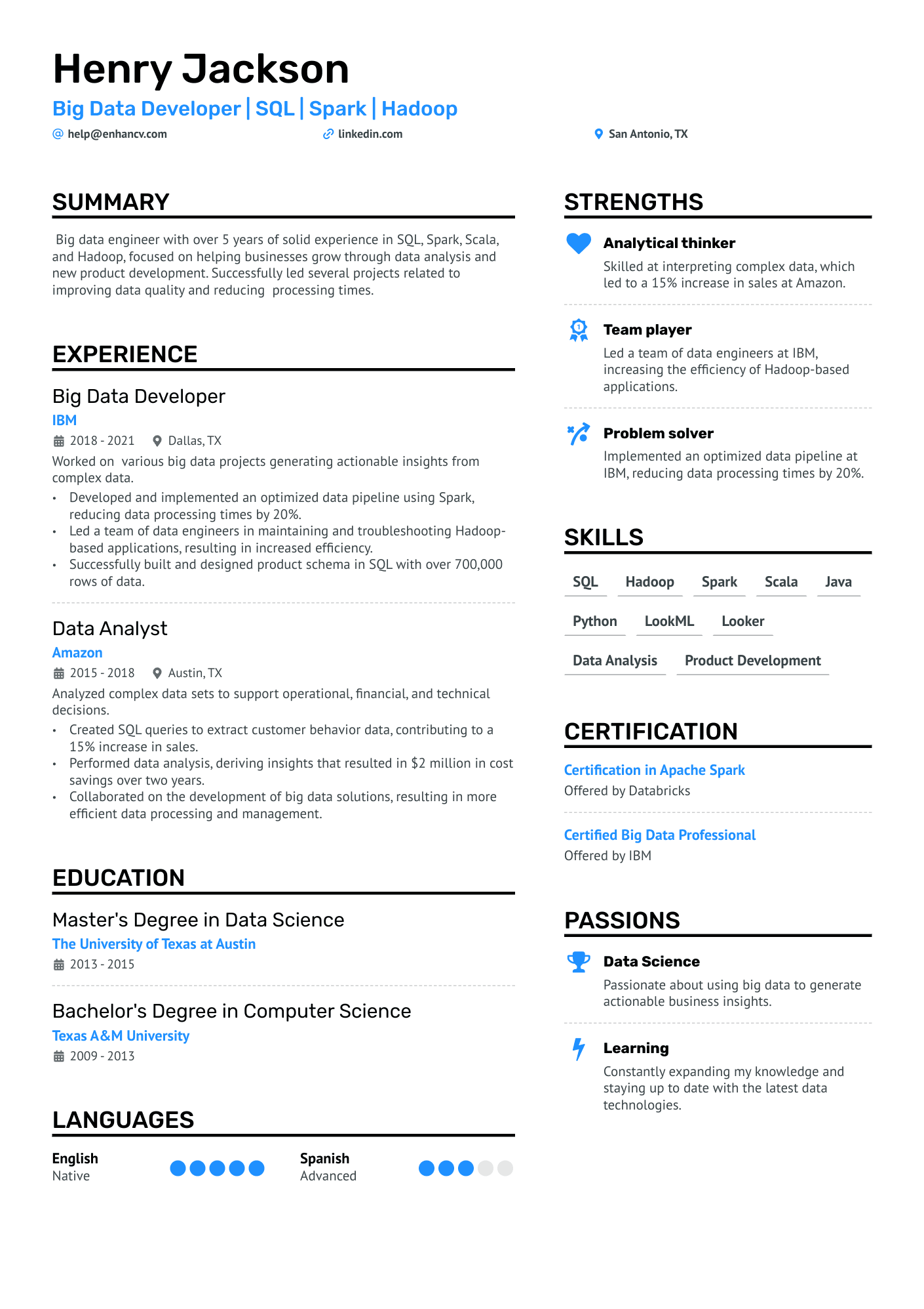 Remote Data Engineer Resume Example