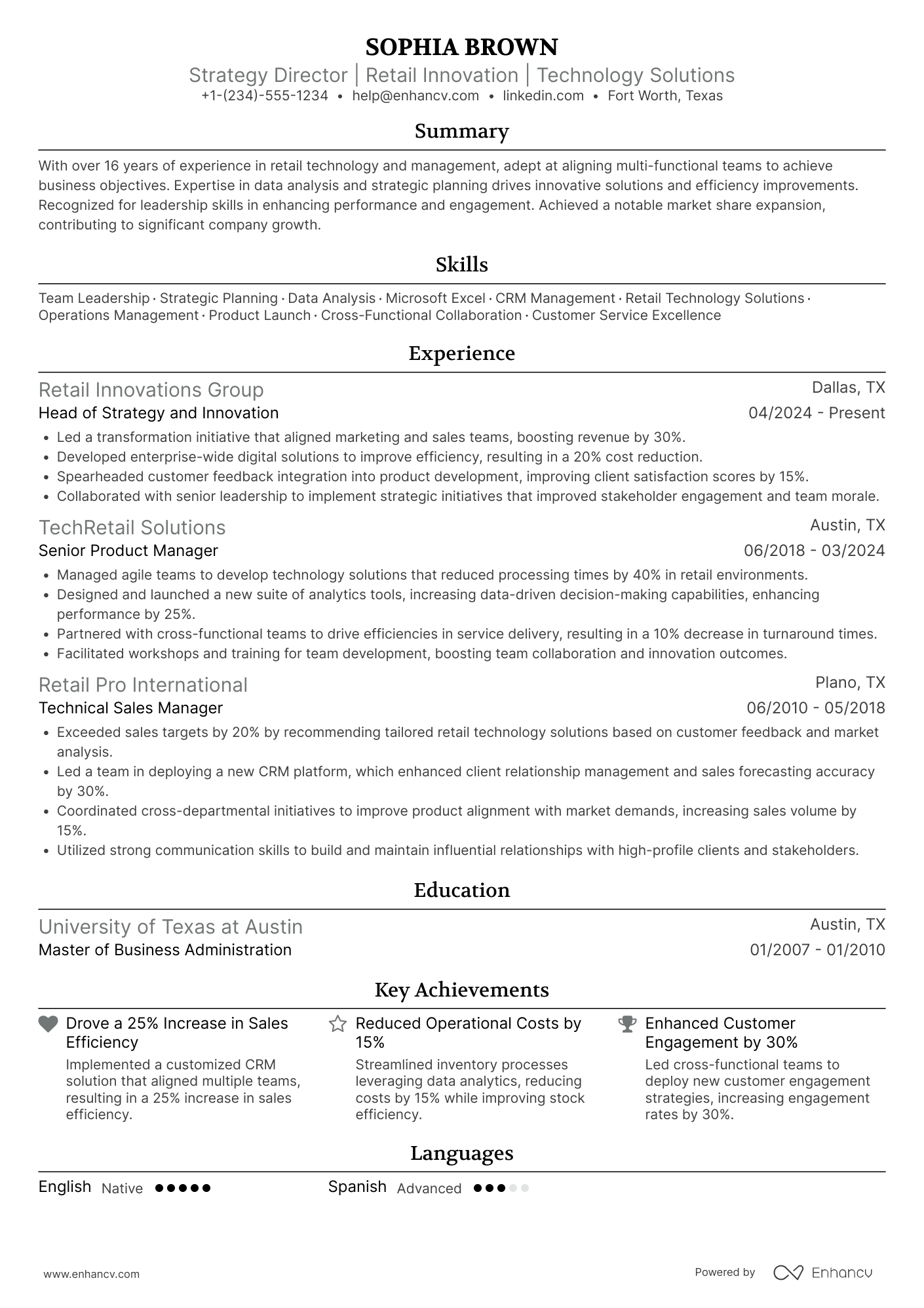 Manager In Training Resume Example