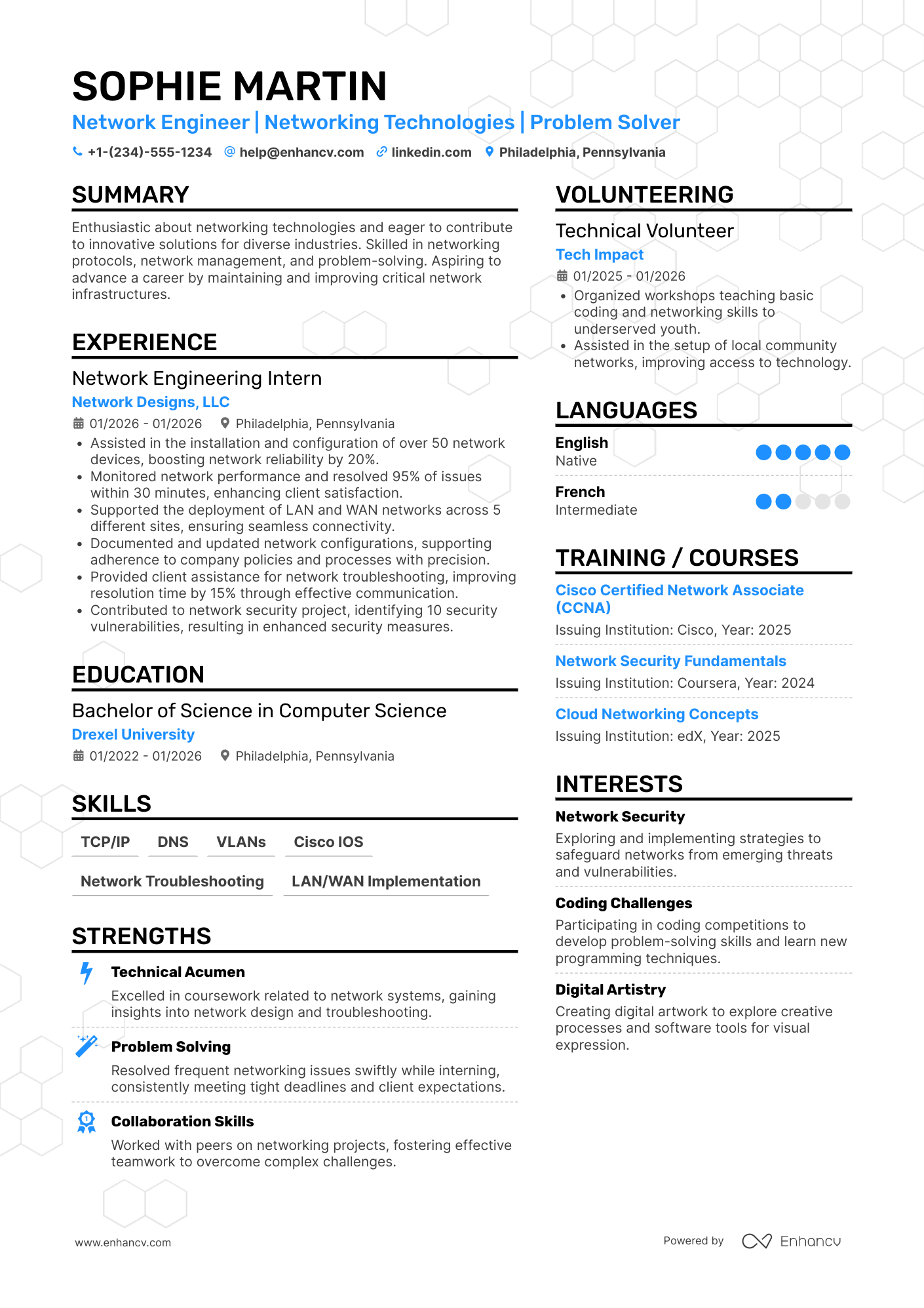Entry Level Network Engineer Resume Example