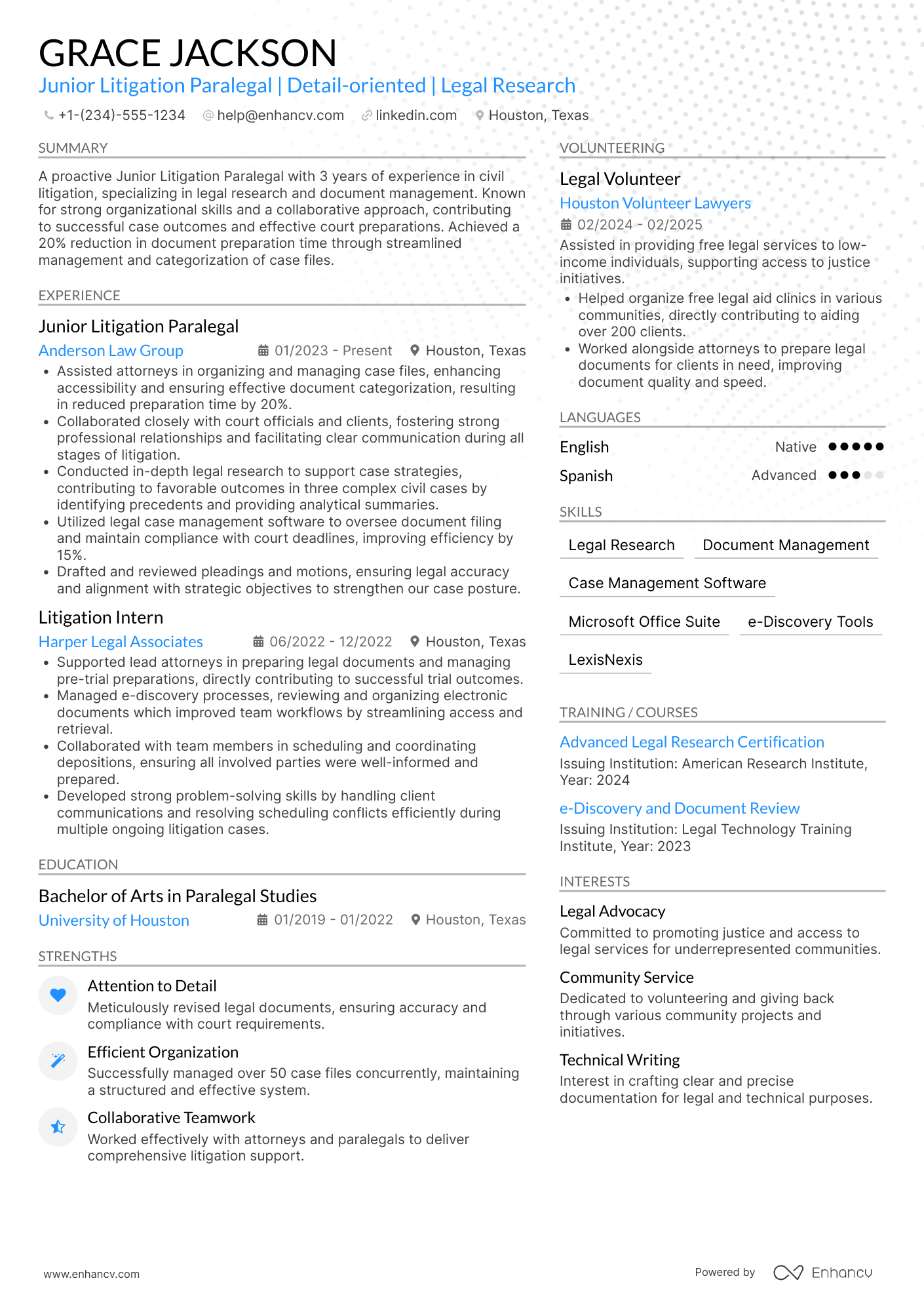 Litigation Paralegal Resume Example