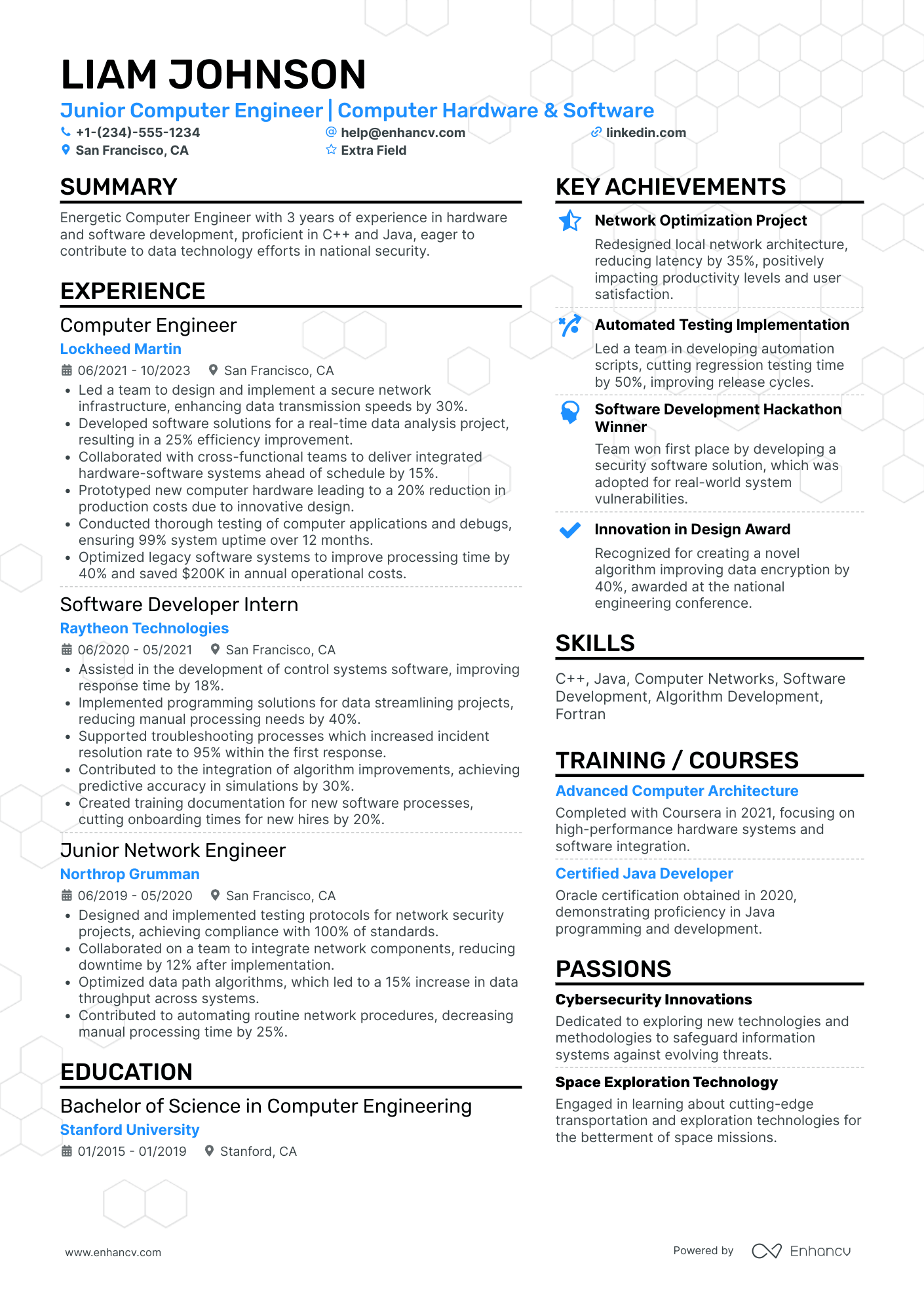 Junior Computer Engineer Resume Example