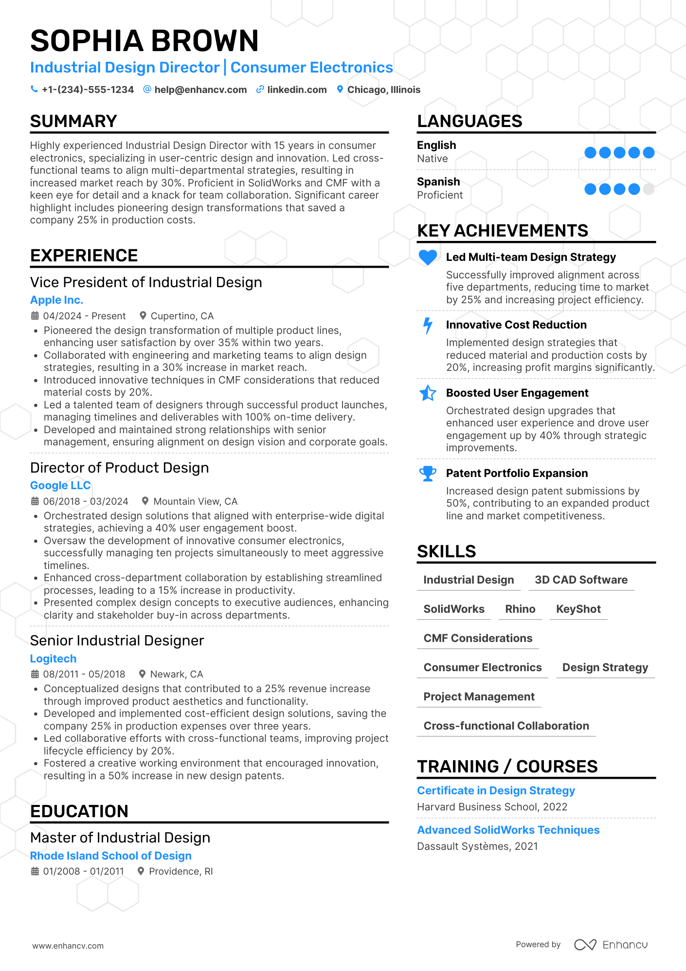 Industrial Design Director Resume Example